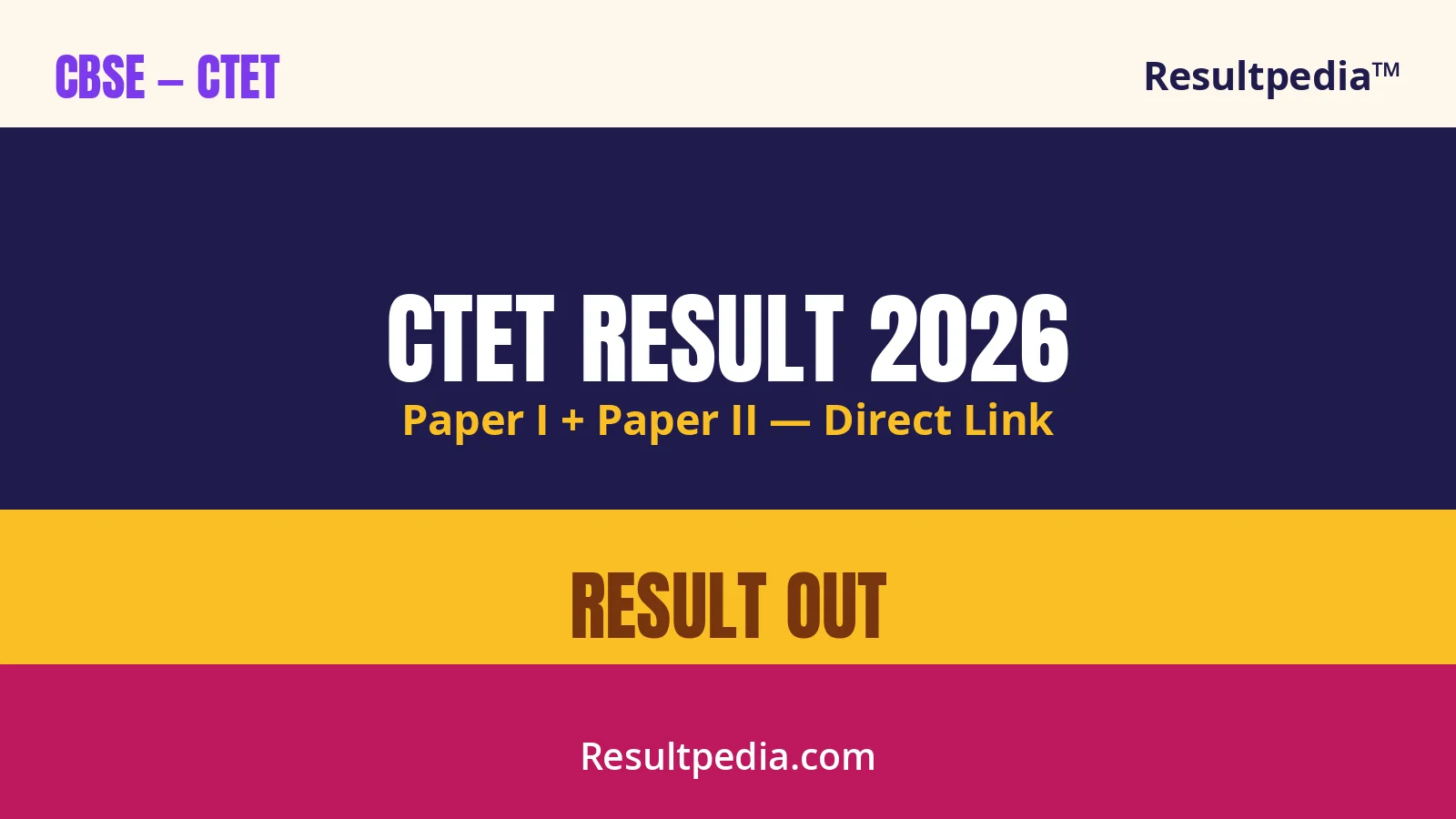 CTET February 2026 Result: CBSE Declared on 30 March 2026 — Direct Link to Score Card