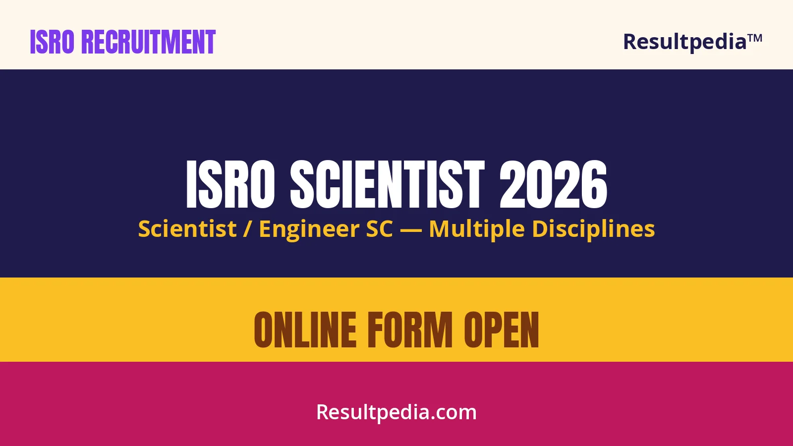 ISRO Scientist/Engineer SC 2026: Recruitment Notification, Vacancies, Apply Online