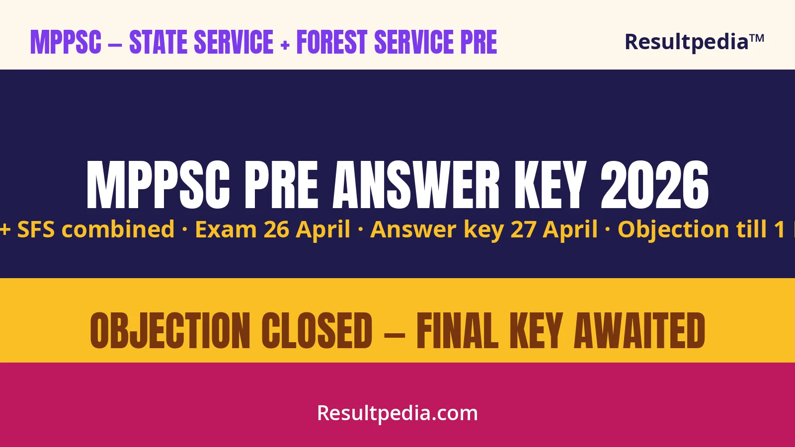 MPPSC Pre Answer Key 2026 Out — State Service + Forest Service Prelims at mppsc.mp.gov.in