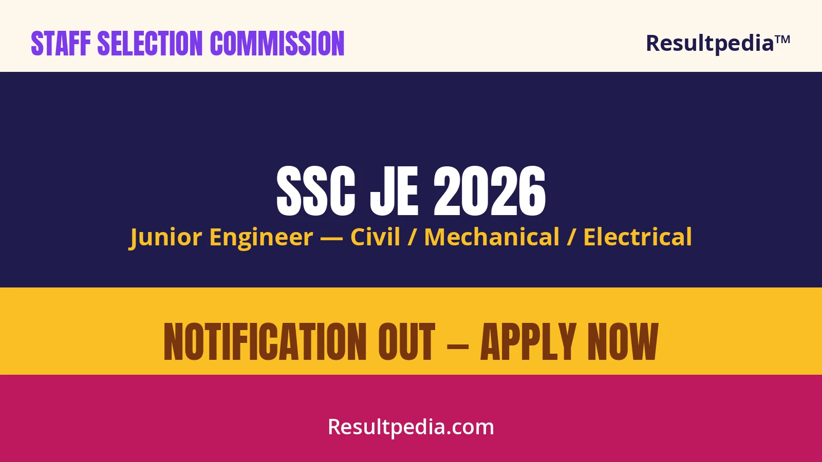 SSC JE 2026: Junior Engineer Notification, Vacancies, Exam Date, Apply Online