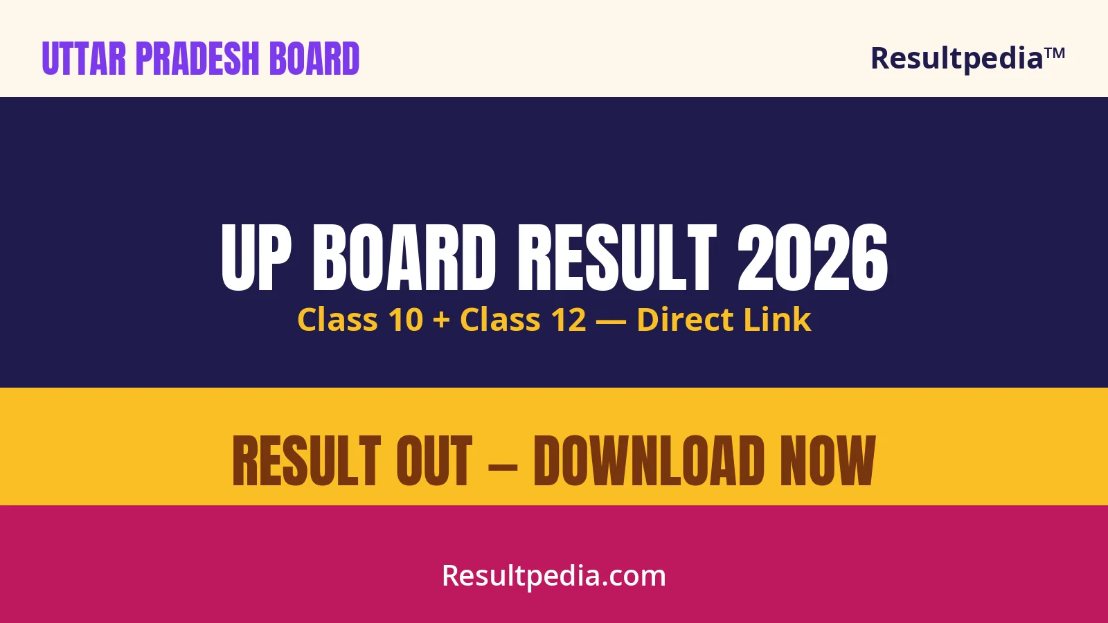 UP Board Result 2026 — Class 10 & 12 (UPMSP, Prayagraj)