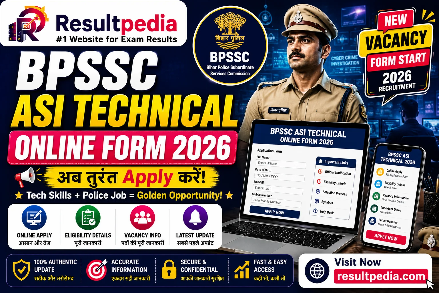 Bihar Police BPSSC ASI Technical Online Form 2026 at bpssc.bih.nic.in