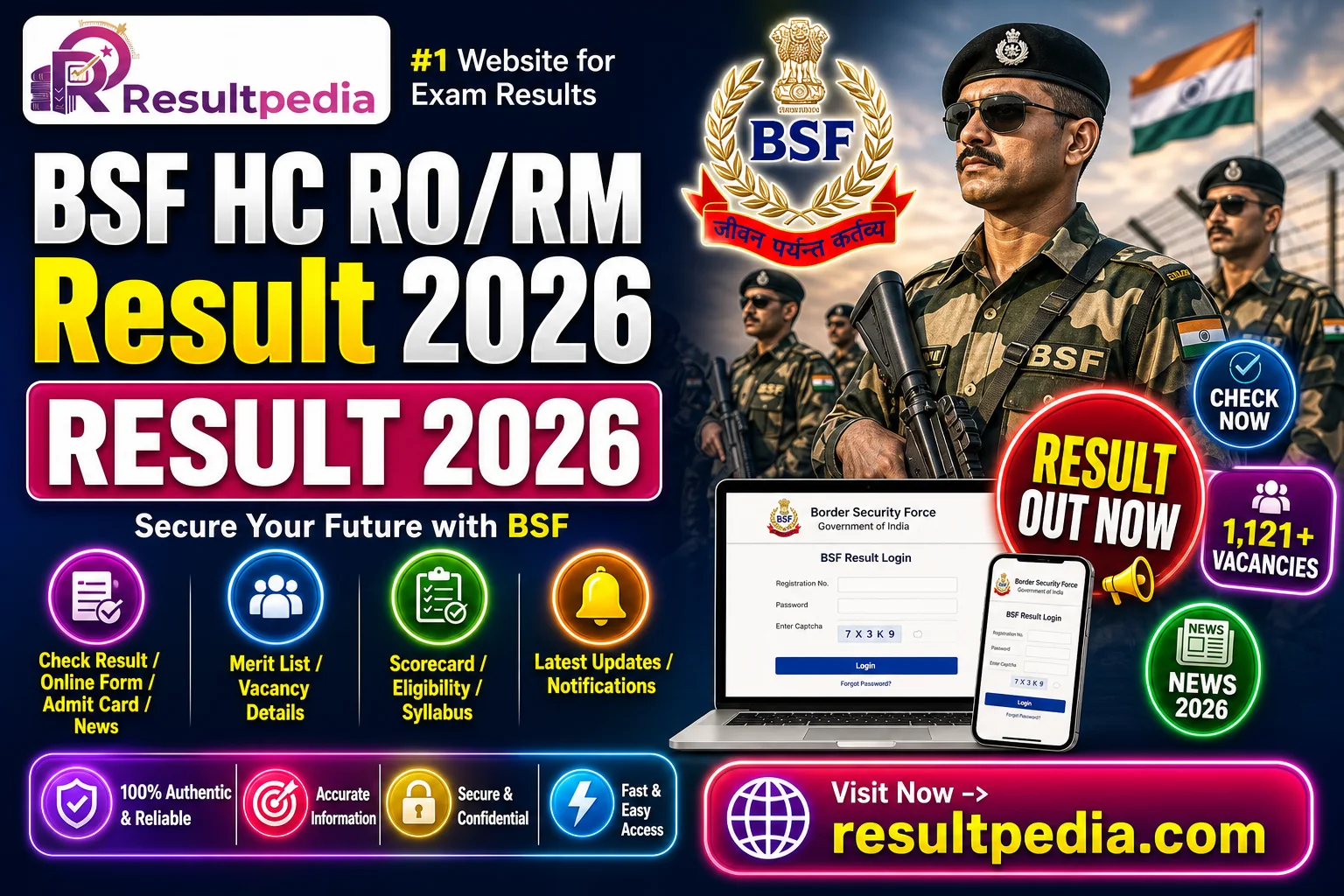 BSF HC RO/RM PET/PST Result 2026 — Resultpedia banner