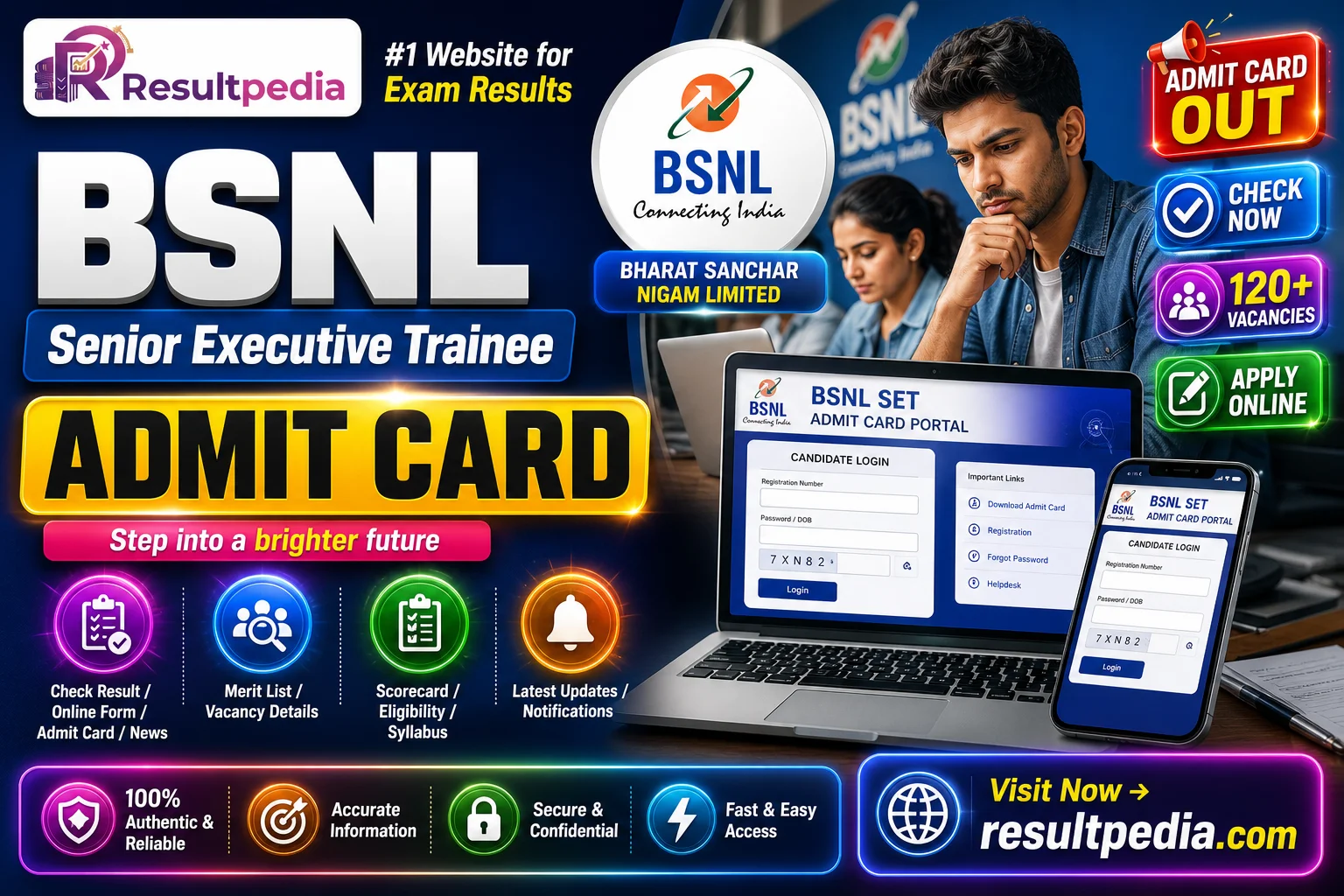 BSNL Senior Executive Trainee (SET) 2026 Exam Date — Resultpedia banner