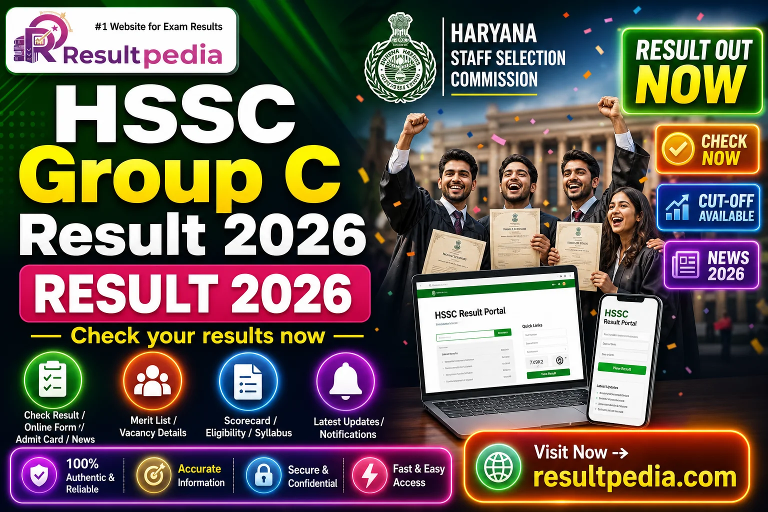 HSSC Group C Result 2026: Various Posts Cut-off, Scorecard
