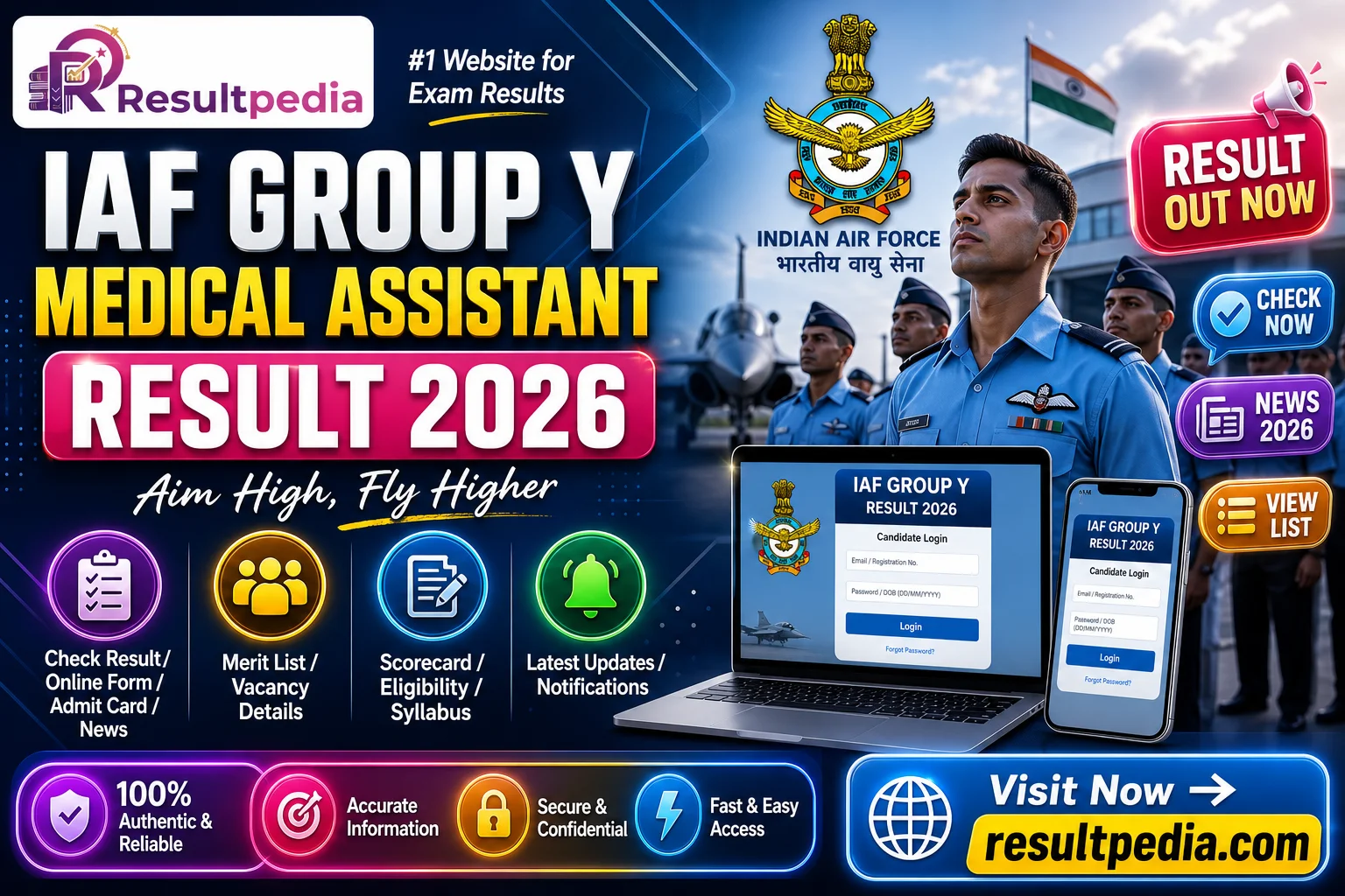 IAF Group Y Medical Assistant Airmen PSL List 2026 — Resultpedia banner
