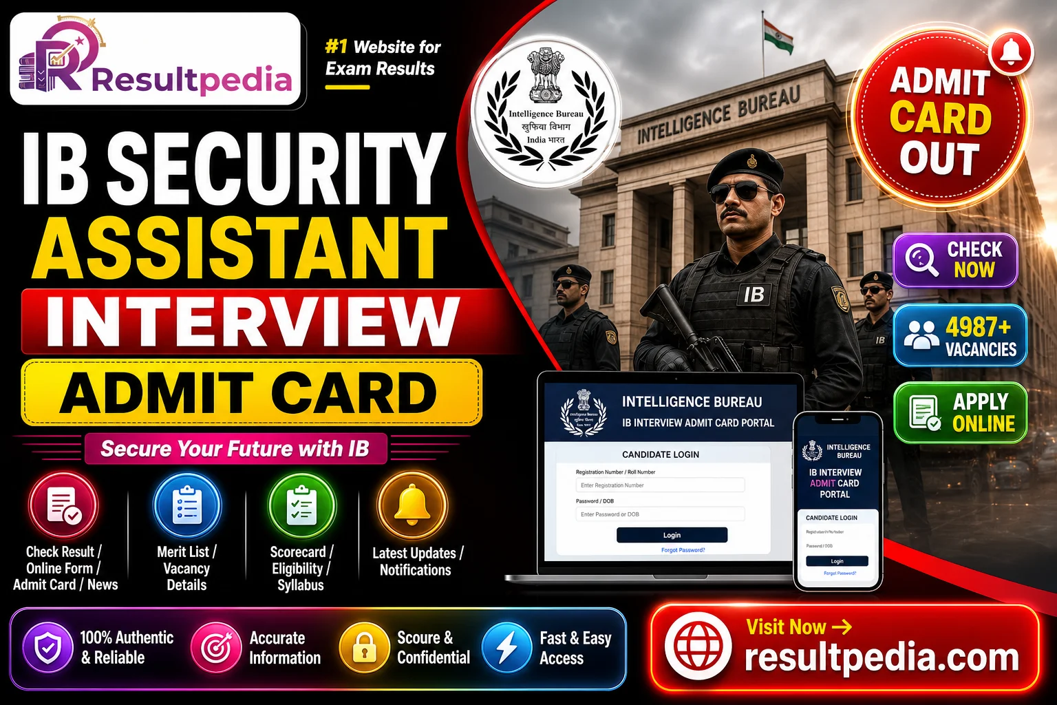 IB Security Assistant / Executive Interview Letter 2026 — Resultpedia banner
