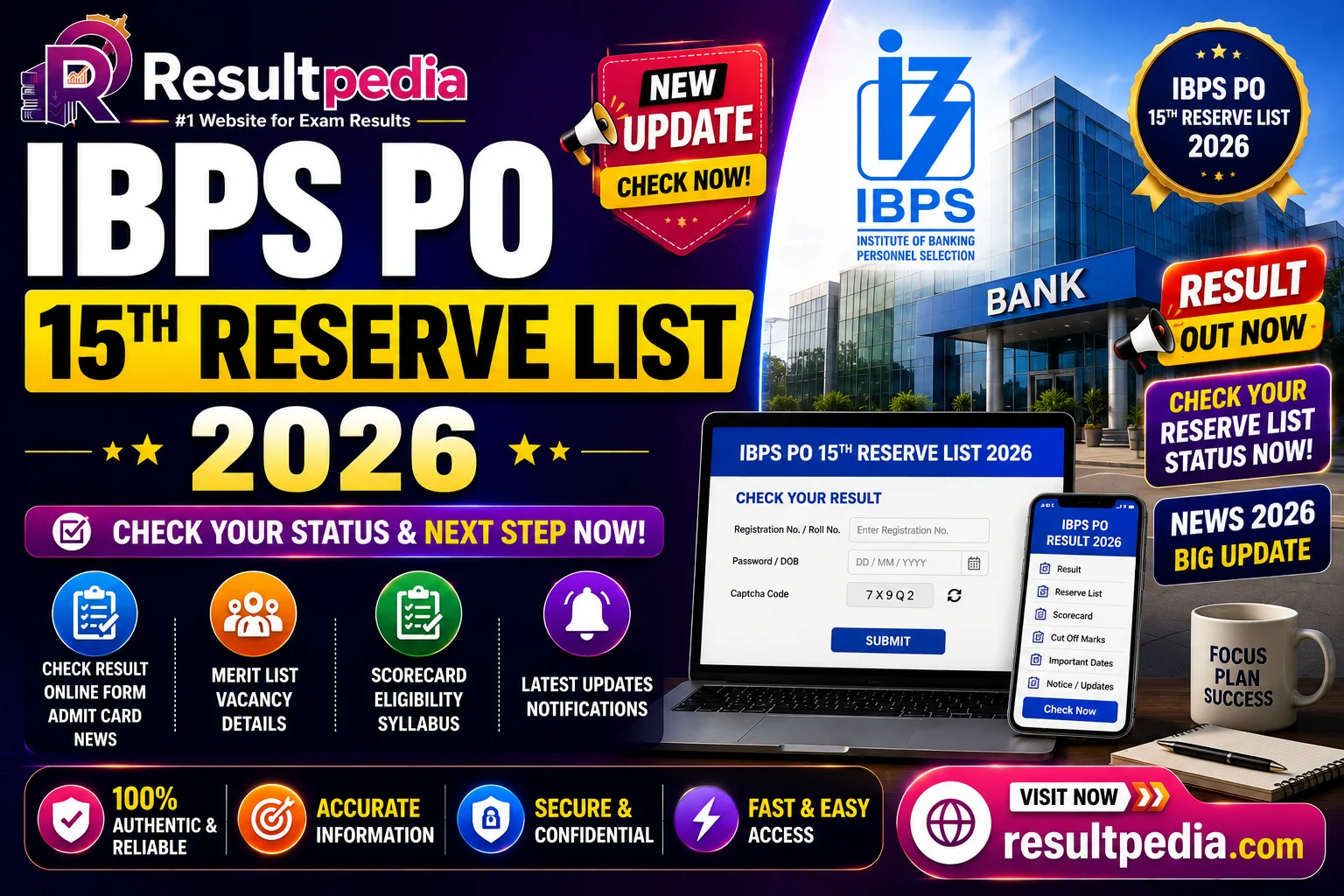 IBPS SO XV Reserve List 2026 — 15th Specialist Officer Waitlist at ibps.in
