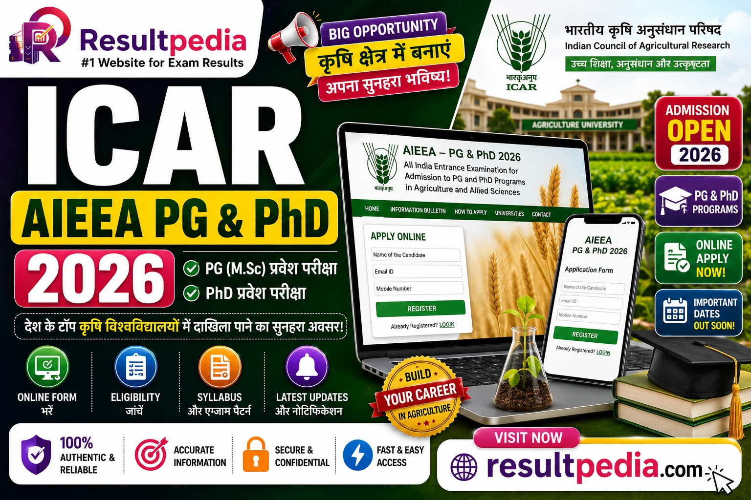 ICAR AIEEA PG / PhD 2026: NTA Agriculture Entrance Form