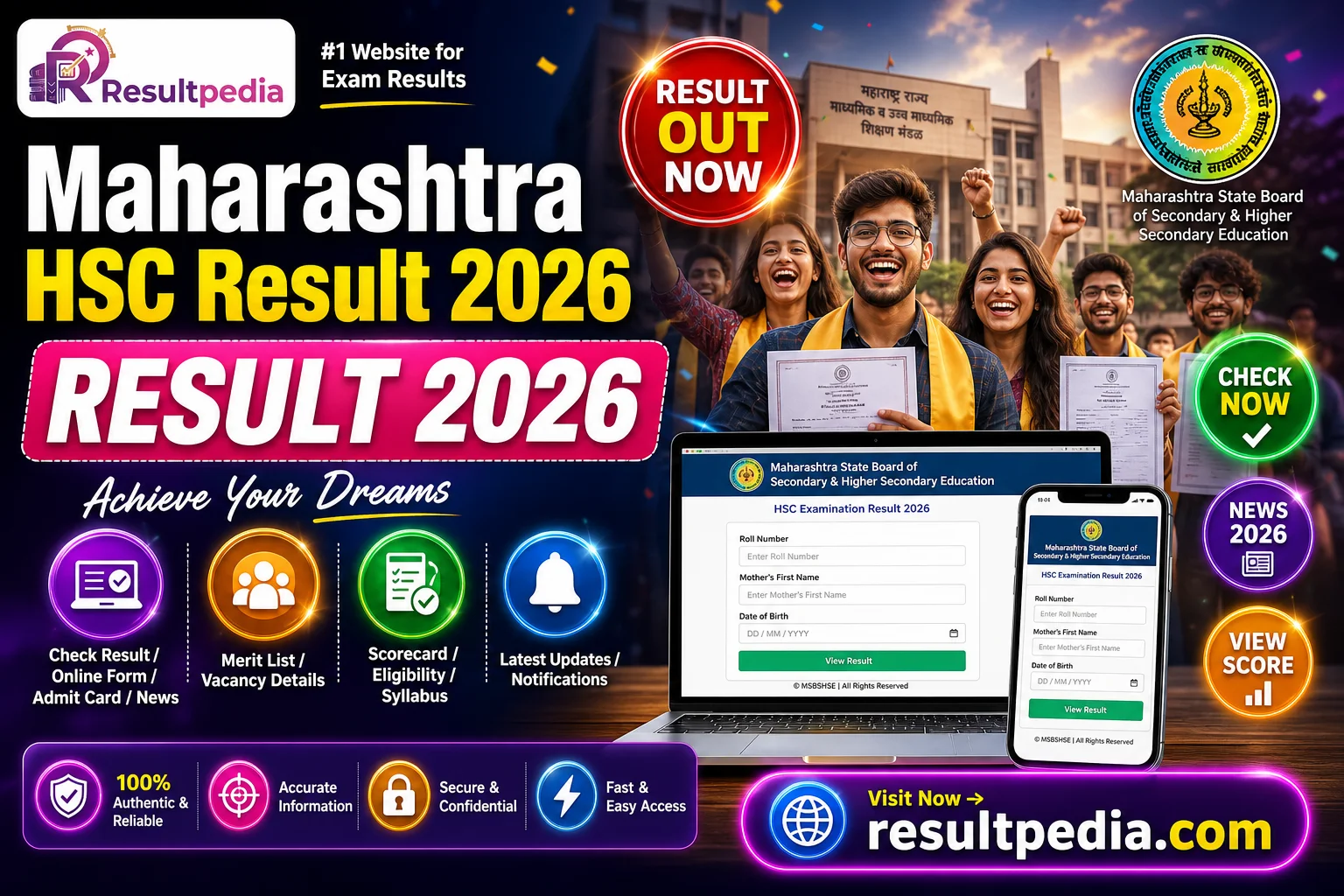 Maharashtra HSC Result 2026 — Resultpedia banner