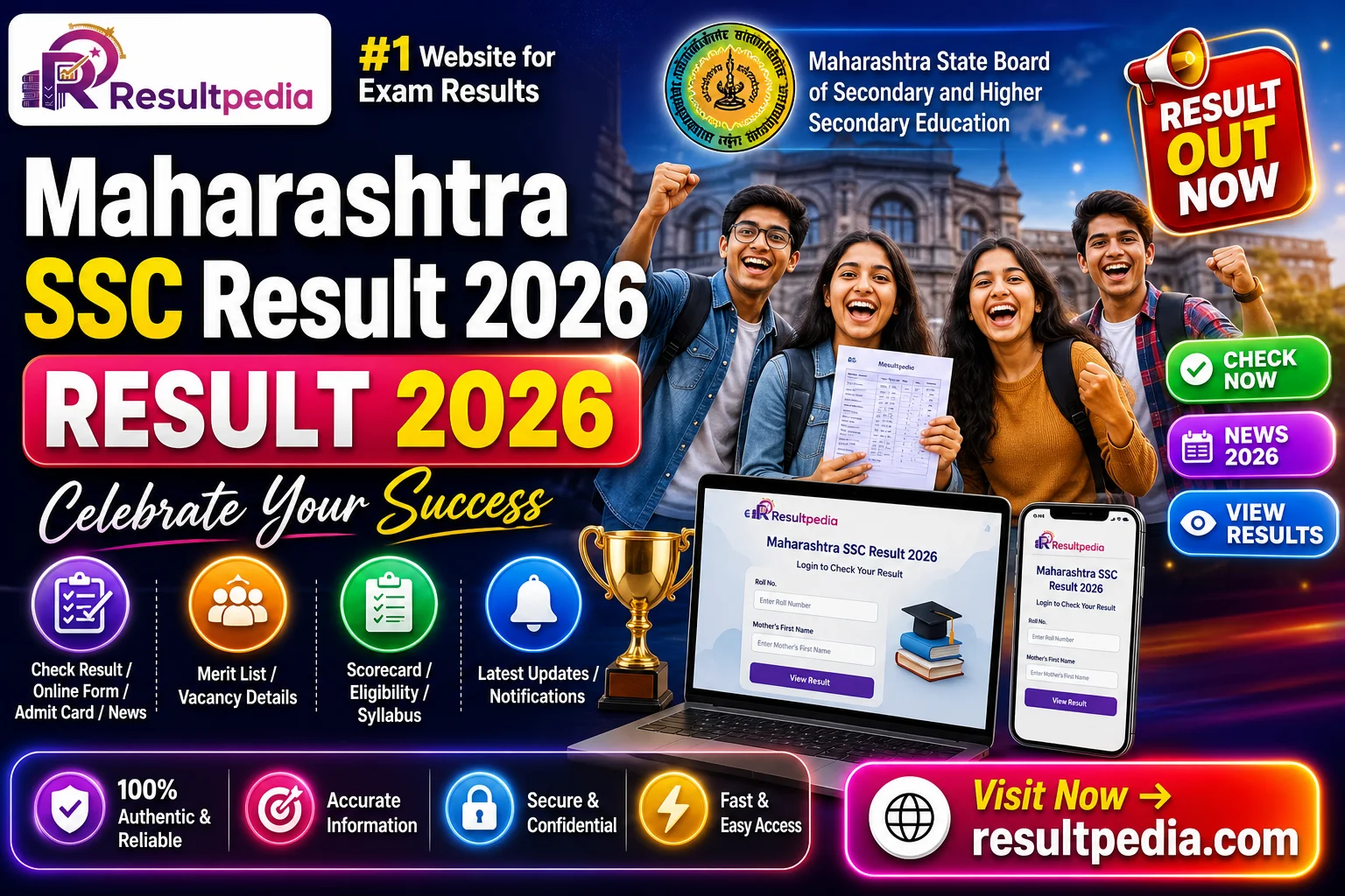 Maharashtra SSC Result 2026 — Resultpedia banner