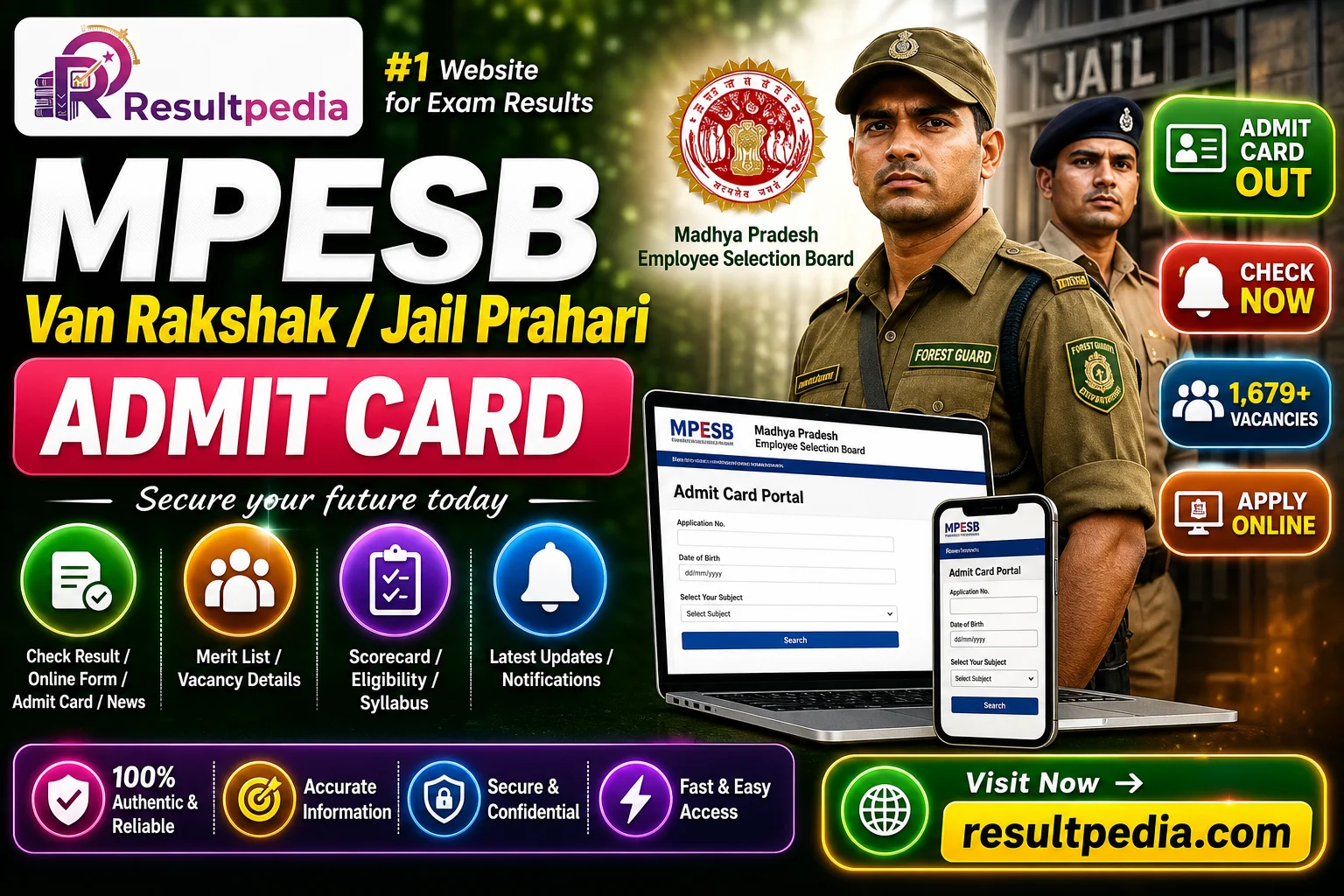 MPESB Van Rakshak / Jail Prahari New Exam Date 2026 — Resultpedia banner