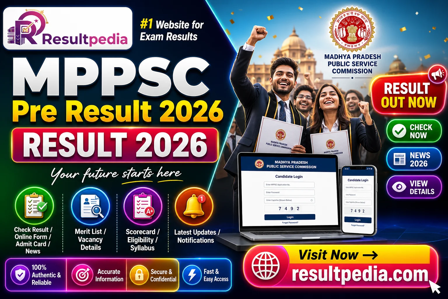 MPPSC Pre Result 2026 — Resultpedia banner