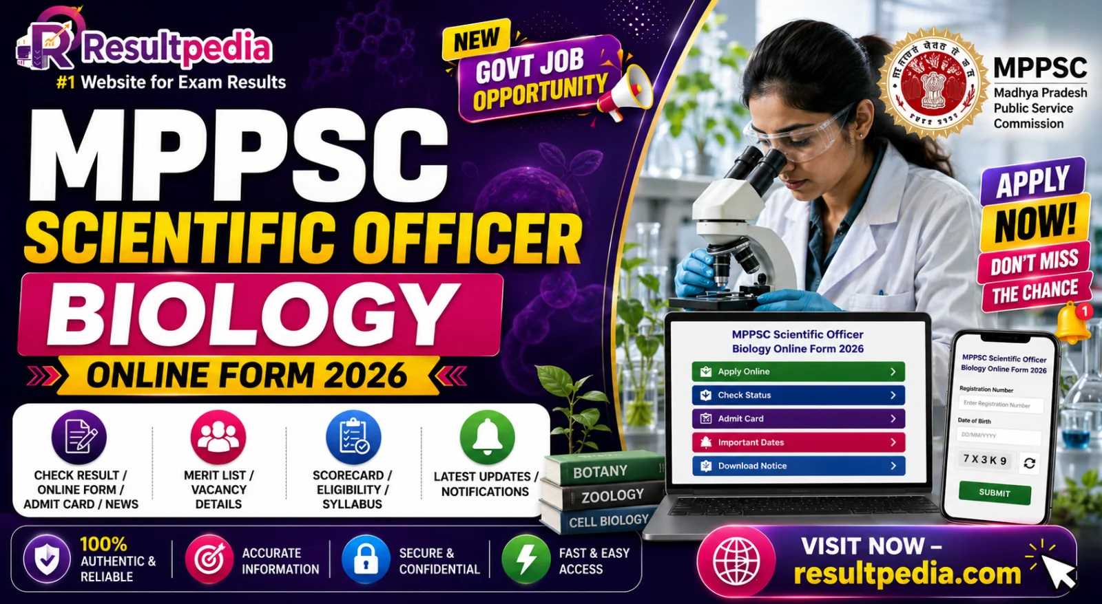MPPSC Scientific Officer (Biology) Online Form 2026 at mppsc.mp.gov.in