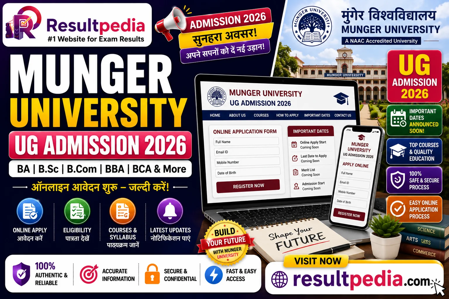 Munger University UG Admission 2026: FYUGP Online Form