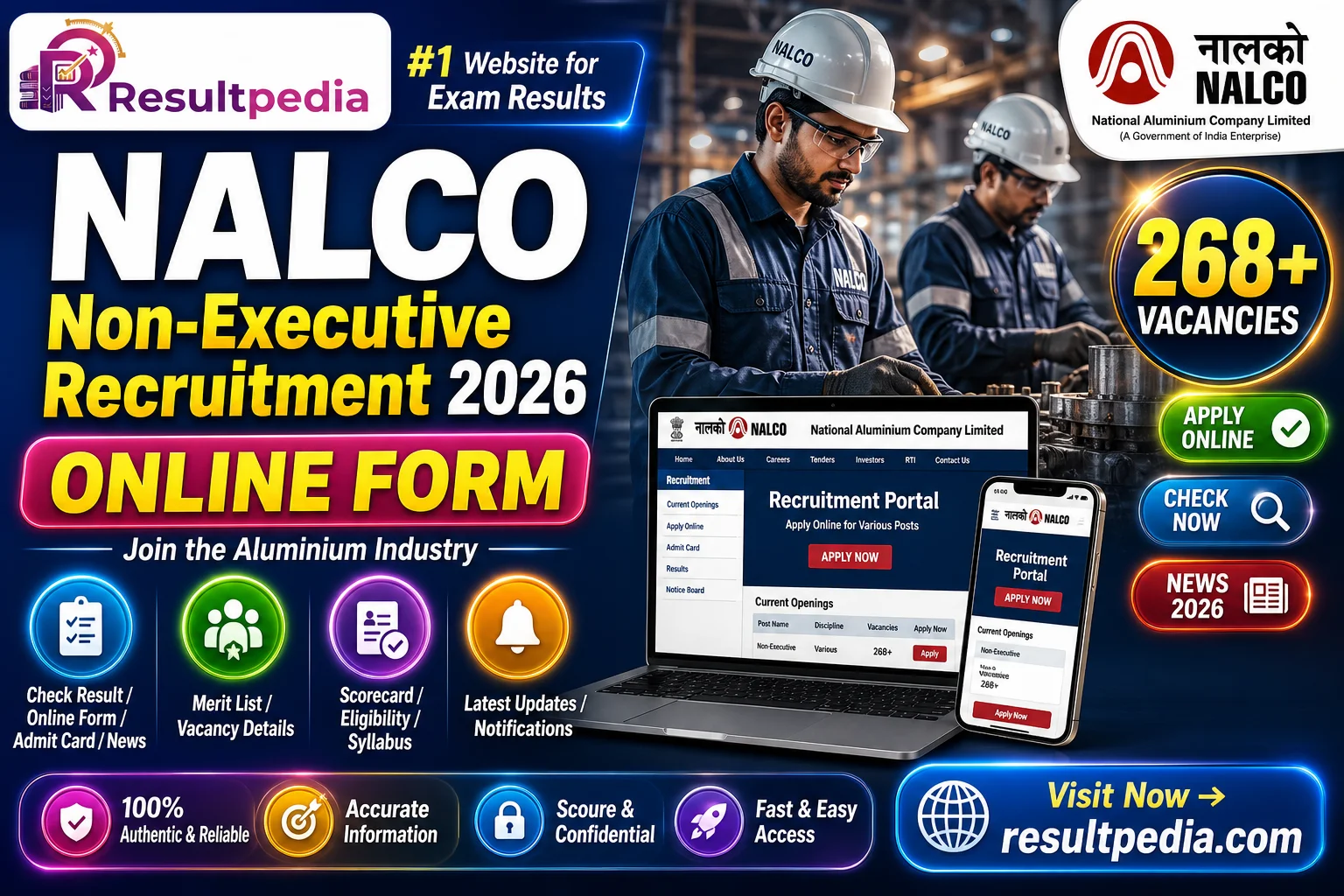 NALCO Non-Executive Recruitment 2026 — Resultpedia banner