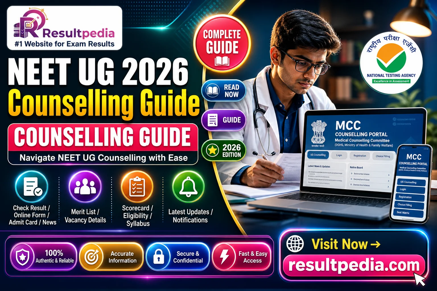 NEET UG 2026 Counselling Guide: MCC AIQ 15% vs State Quota 85% — Dates, Documents, Process