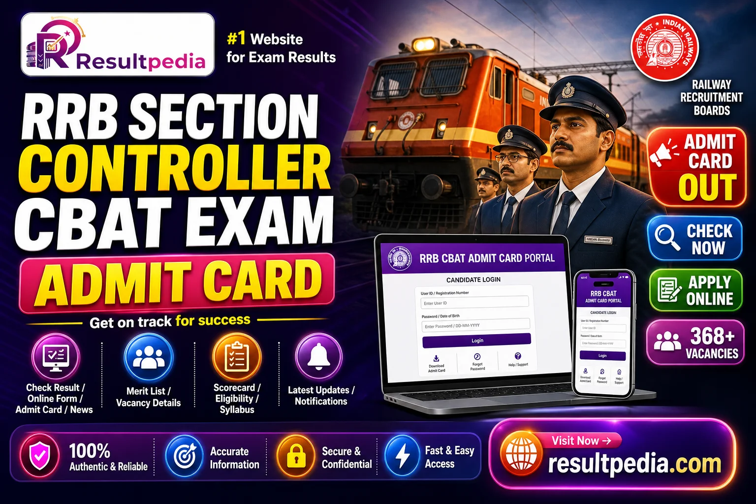 RRB Section Controller CBAT Exam 2026 — Resultpedia banner
