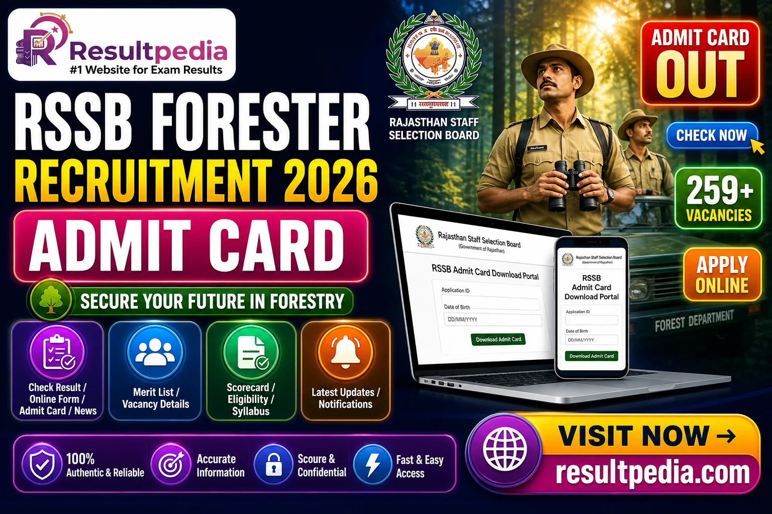 RSSB Forester (Vanpal) Recruitment 2026 — Exam Date — Resultpedia banner