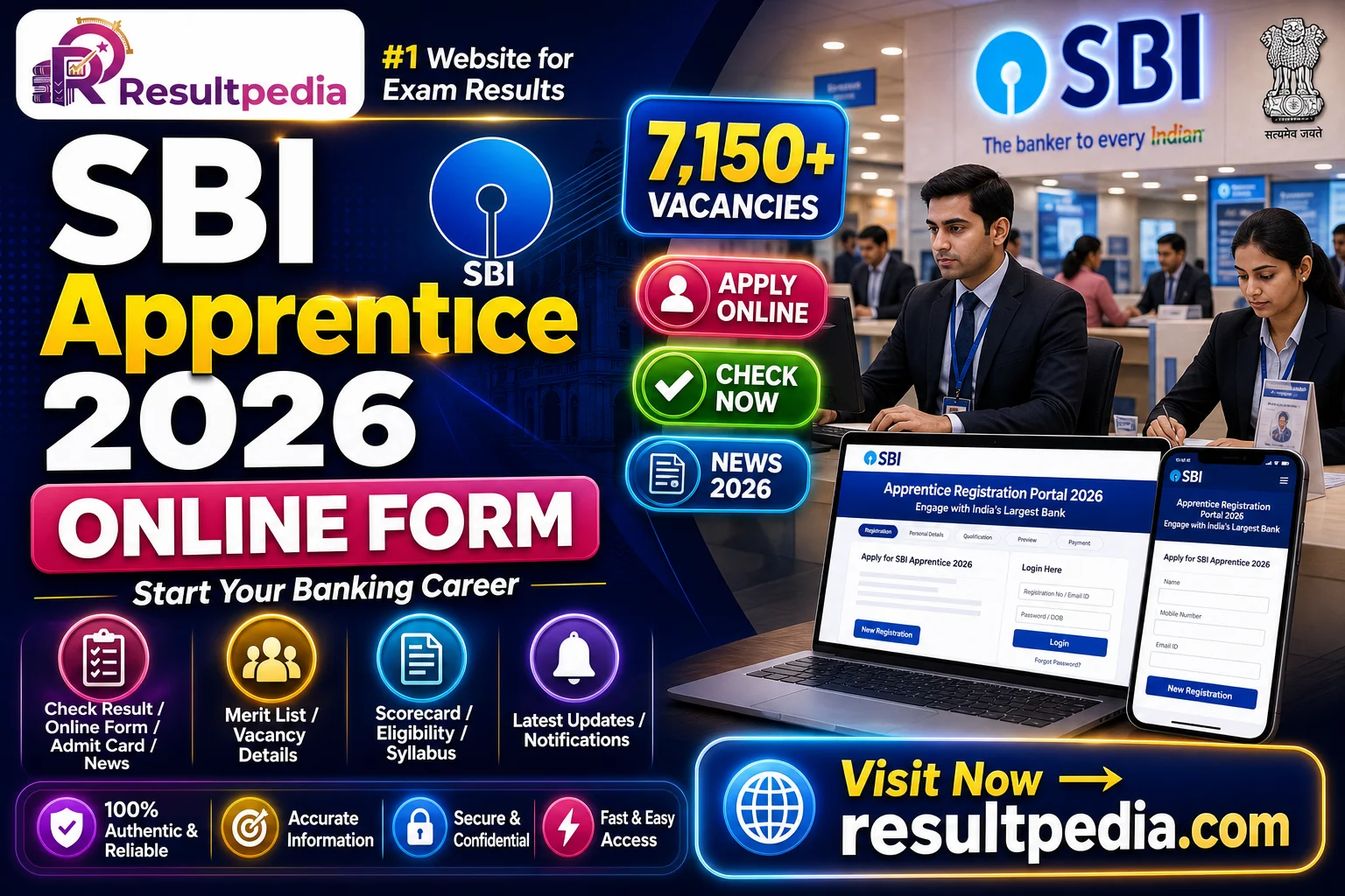 SBI Apprentice Online Form 2026 — 7,150 Posts Apply at sbi.co.in