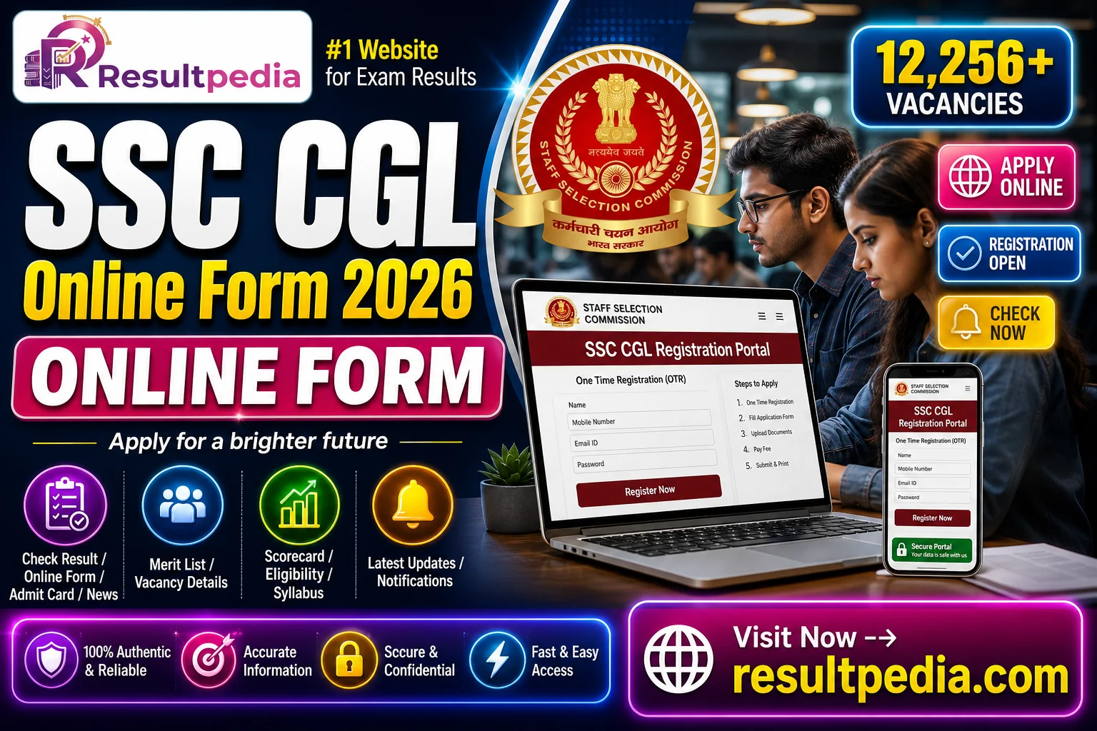 SSC CGL Online Form 2026 — Resultpedia banner