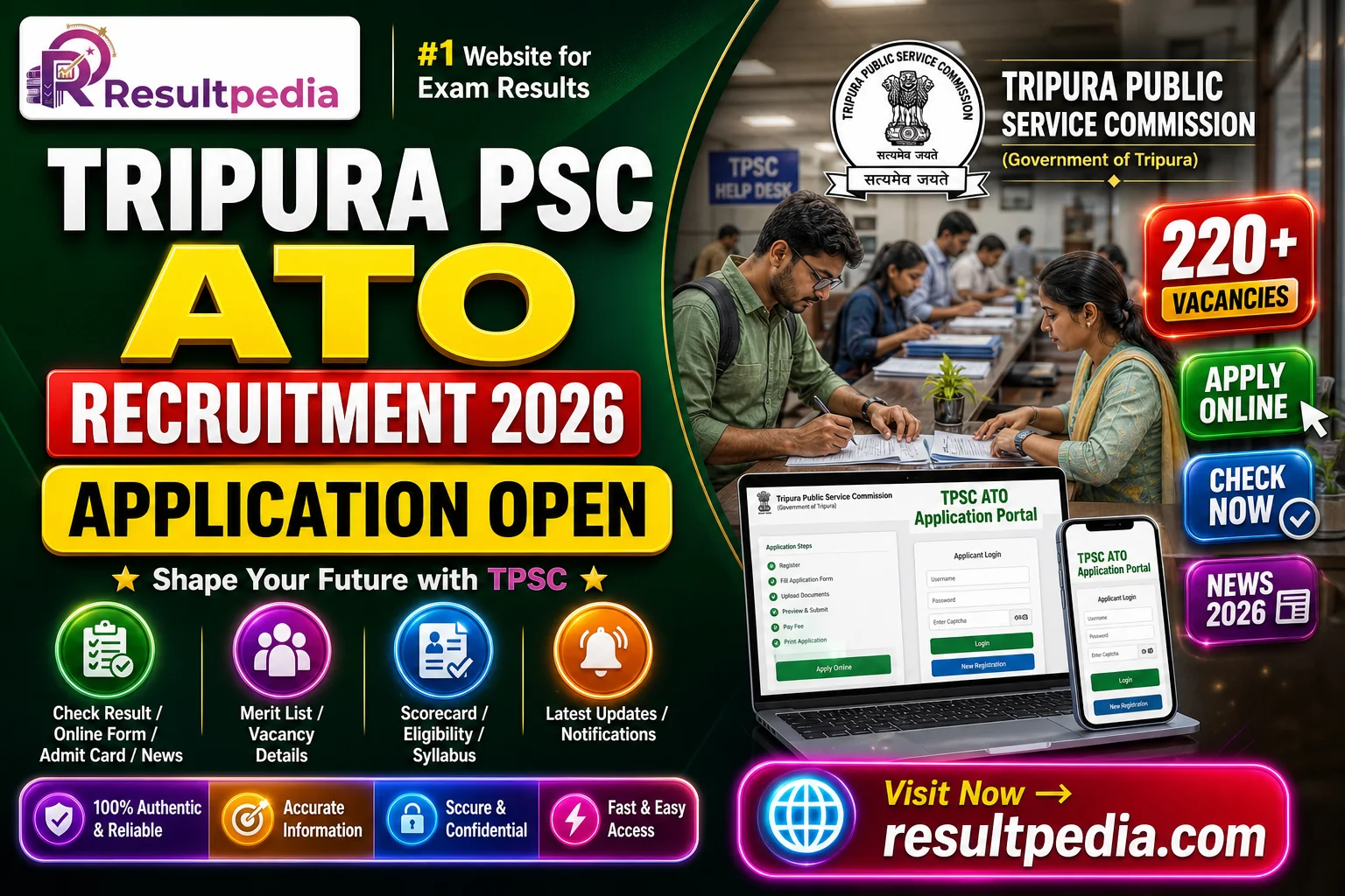 Tripura PSC ATO Recruitment 2026 — Resultpedia banner
