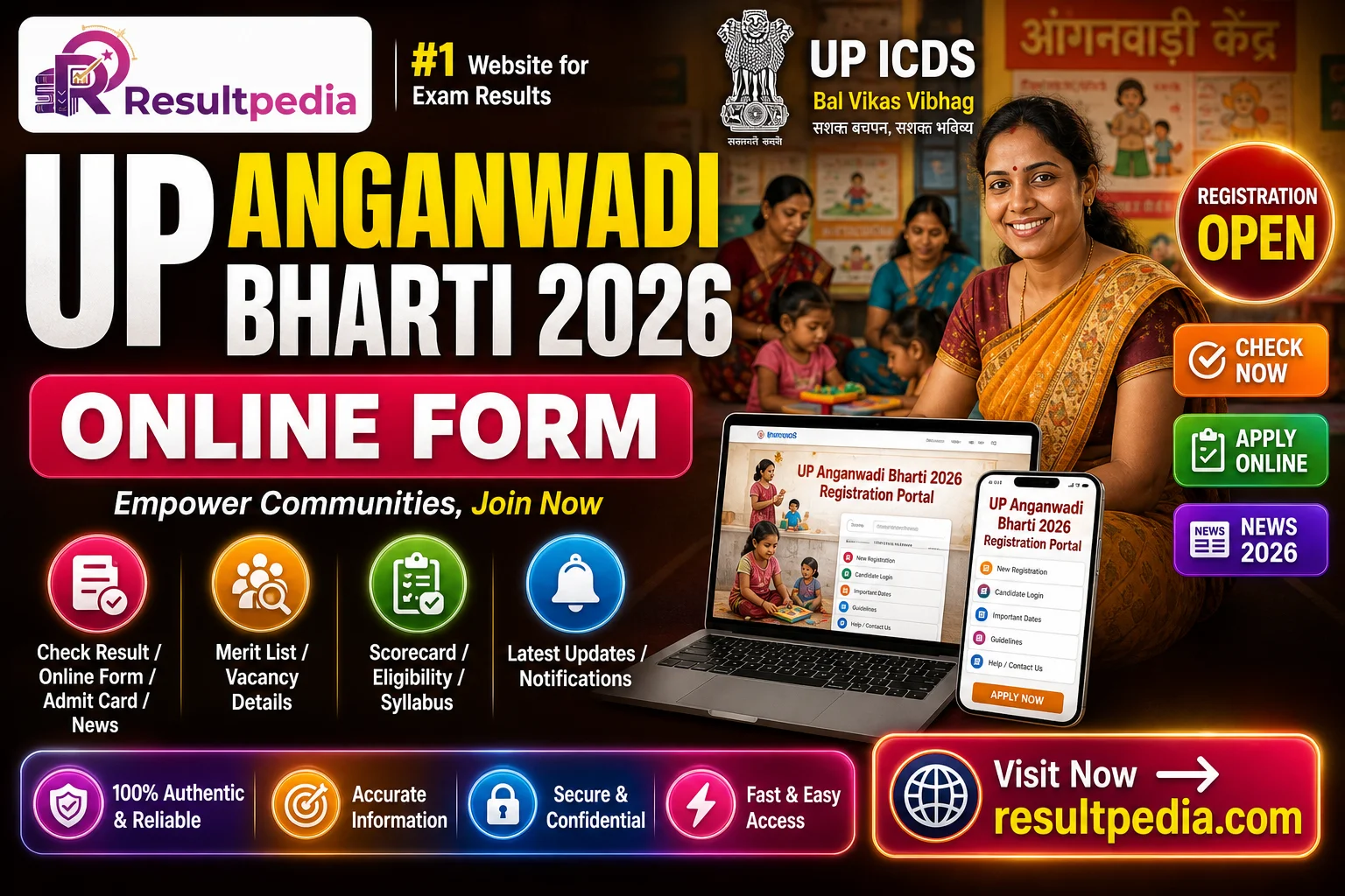 UP Anganwadi Bharti Online Form 2026 (Updated) — Worker + Helper Posts
