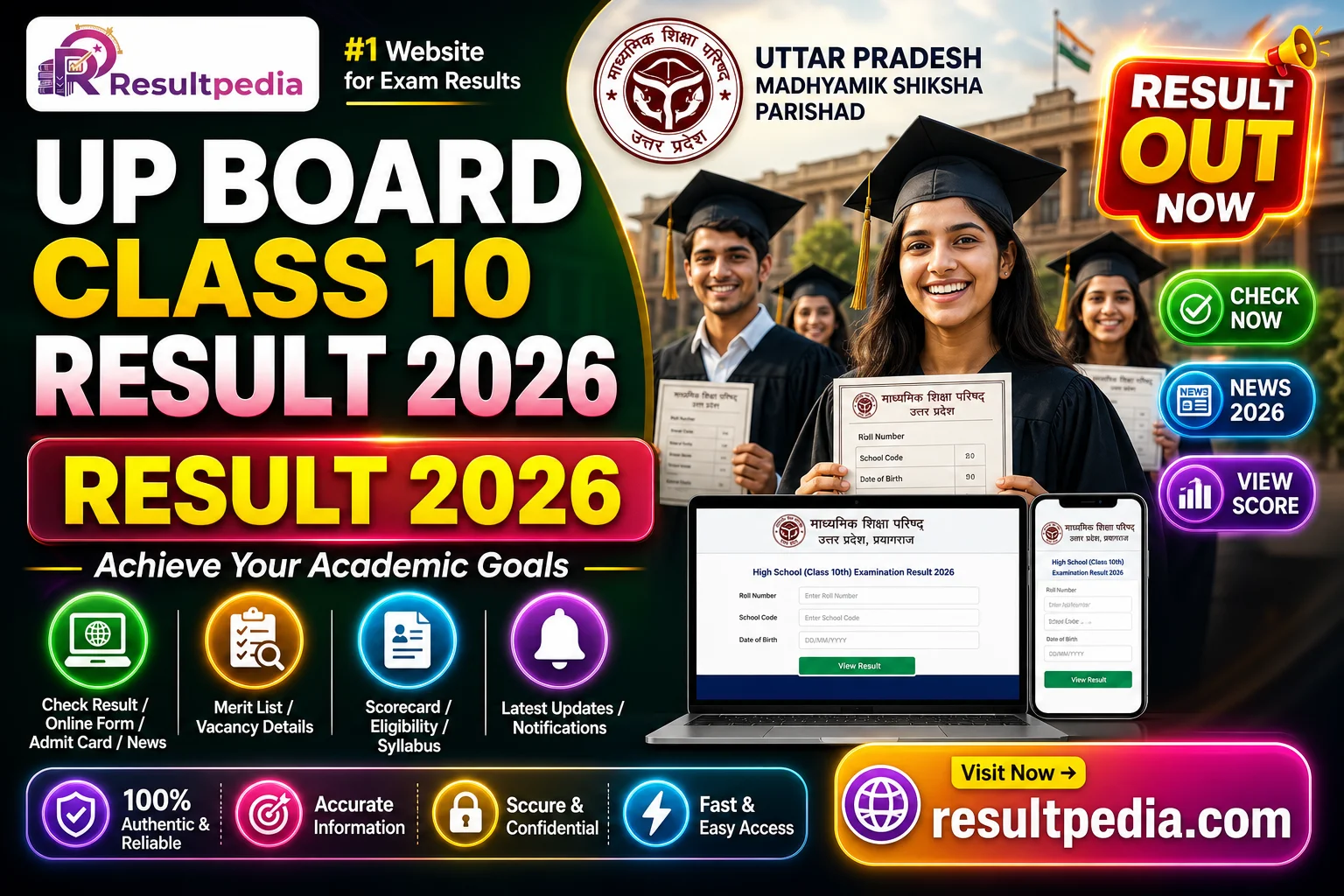 UP Board Class 10 Result 2026 — Resultpedia banner