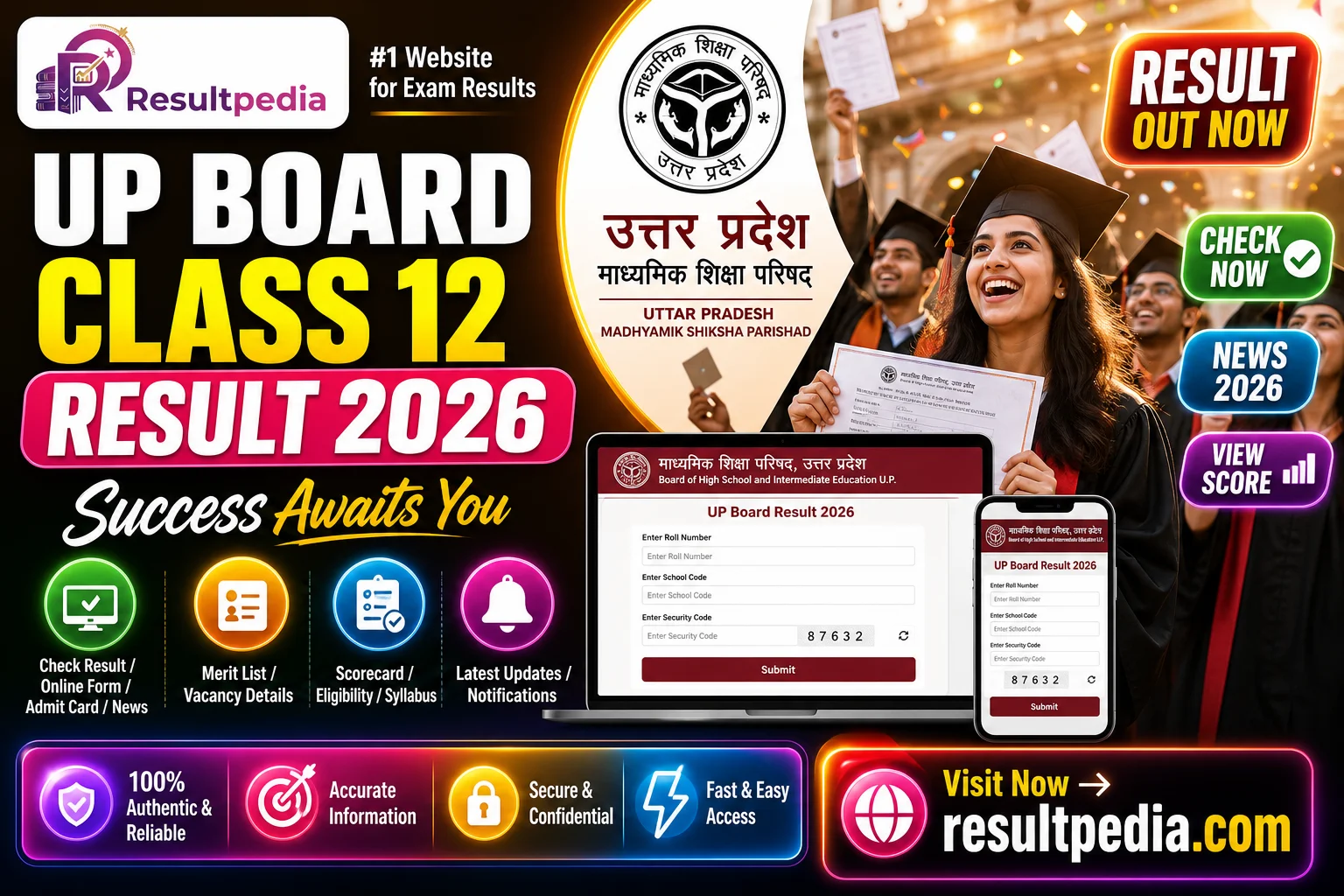 UP Board Class 12 Result 2026 — Resultpedia banner