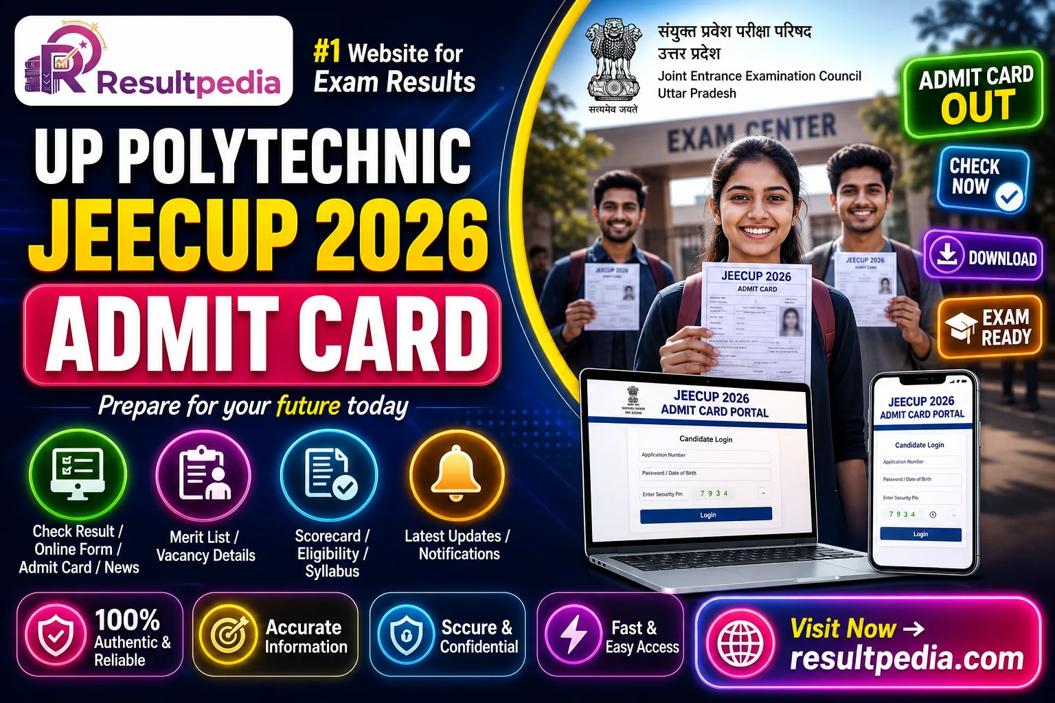 UP Polytechnic JEECUP 2026 Admit Card — Resultpedia banner