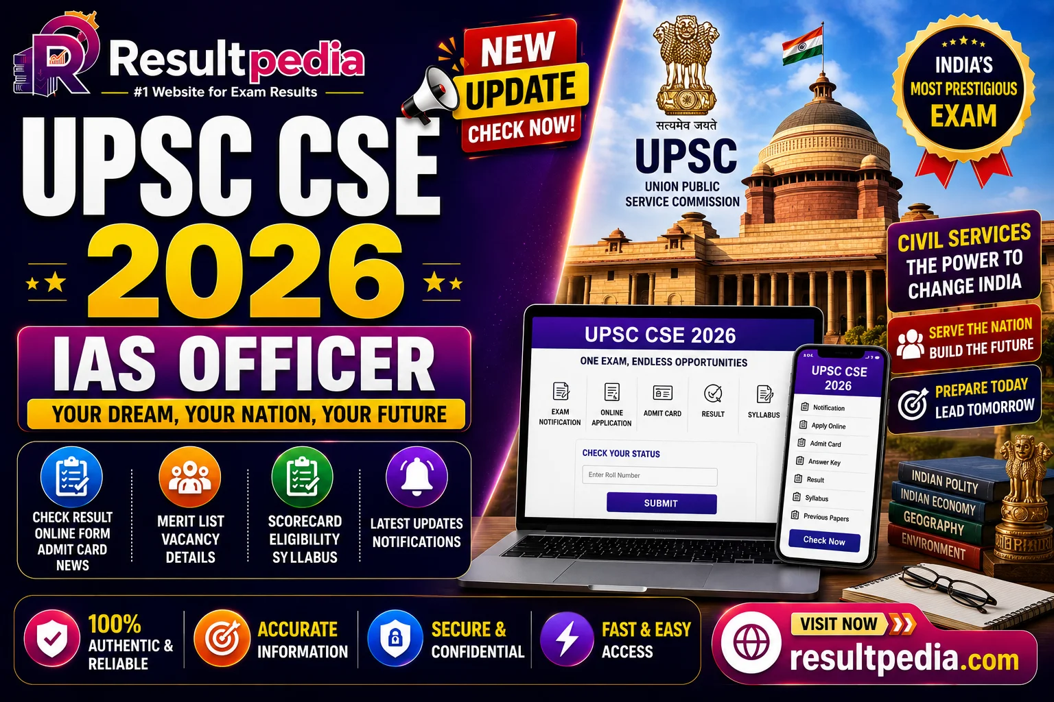 UPSC CSE 2026 Notification: 933 Vacancies, Prelims on 24 May 2026