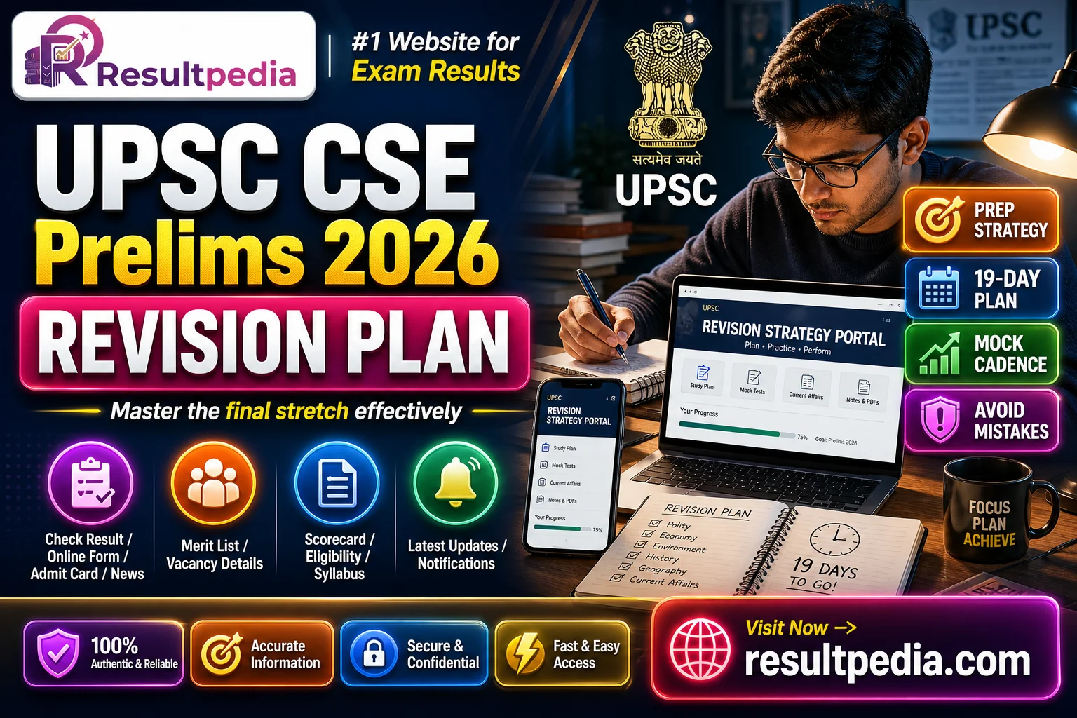 UPSC CSE Prelims 2026: 19-Day Revision Plan, Mock Cadence, and What NOT to Study Now