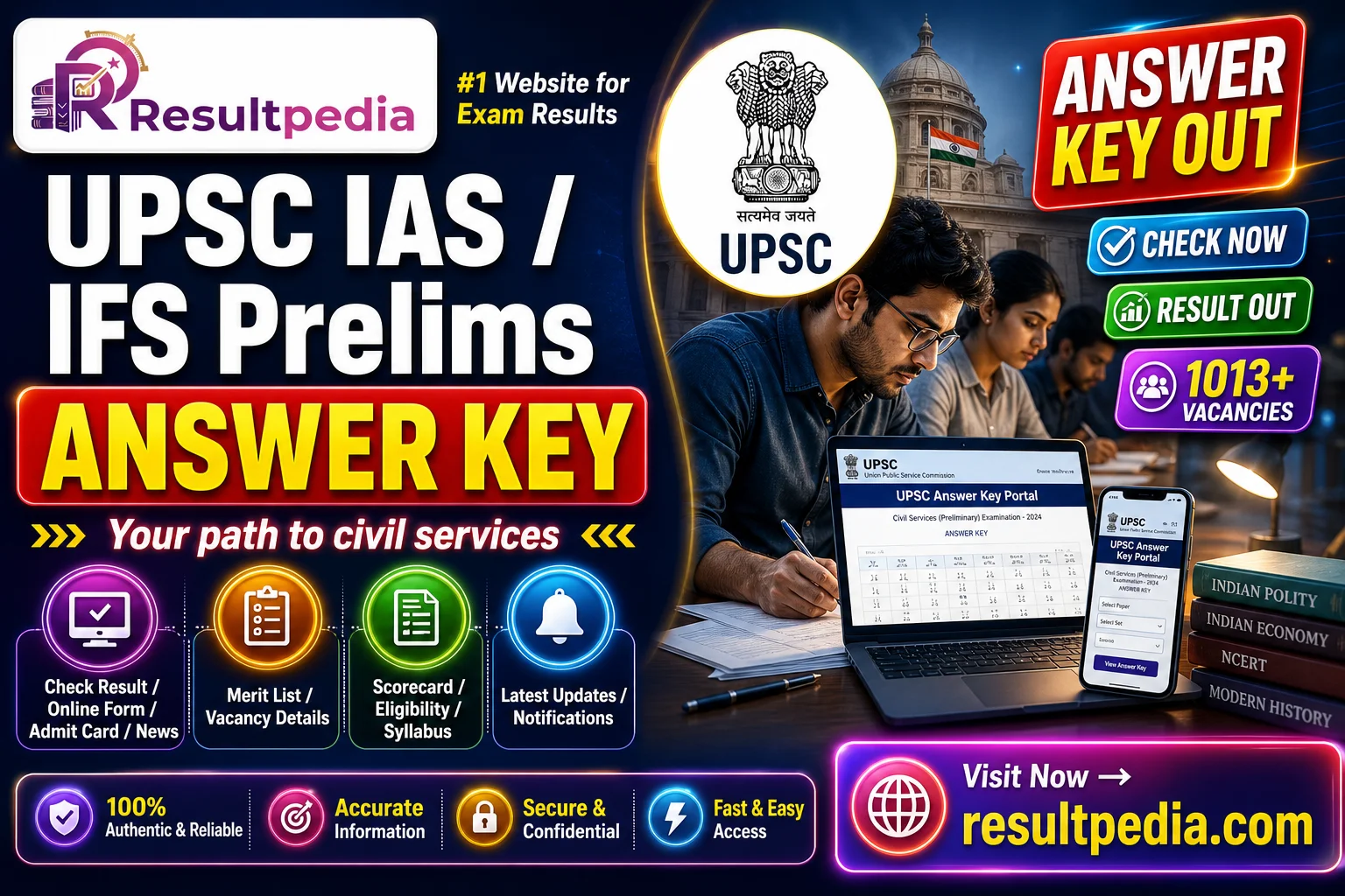 UPSC IAS / IFS Prelims Answer Key 2026 — Resultpedia banner