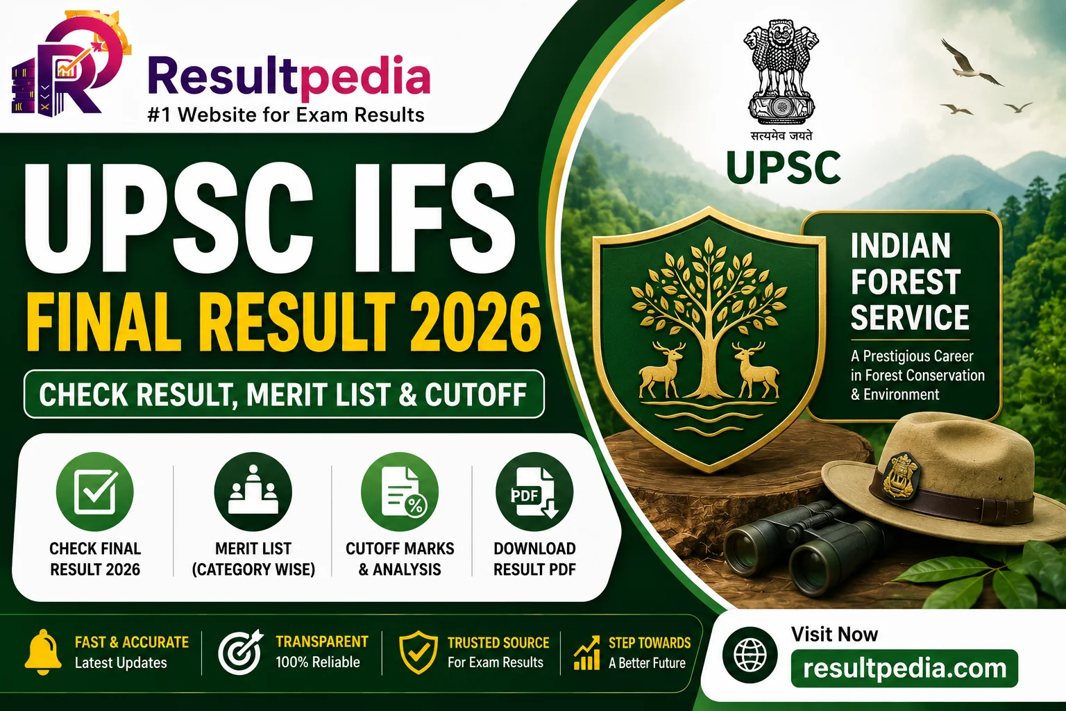 UPSC IFS Final Result 2026 With Marks — Indian Forest Service Examination 2025 PDF at upsc.gov.in