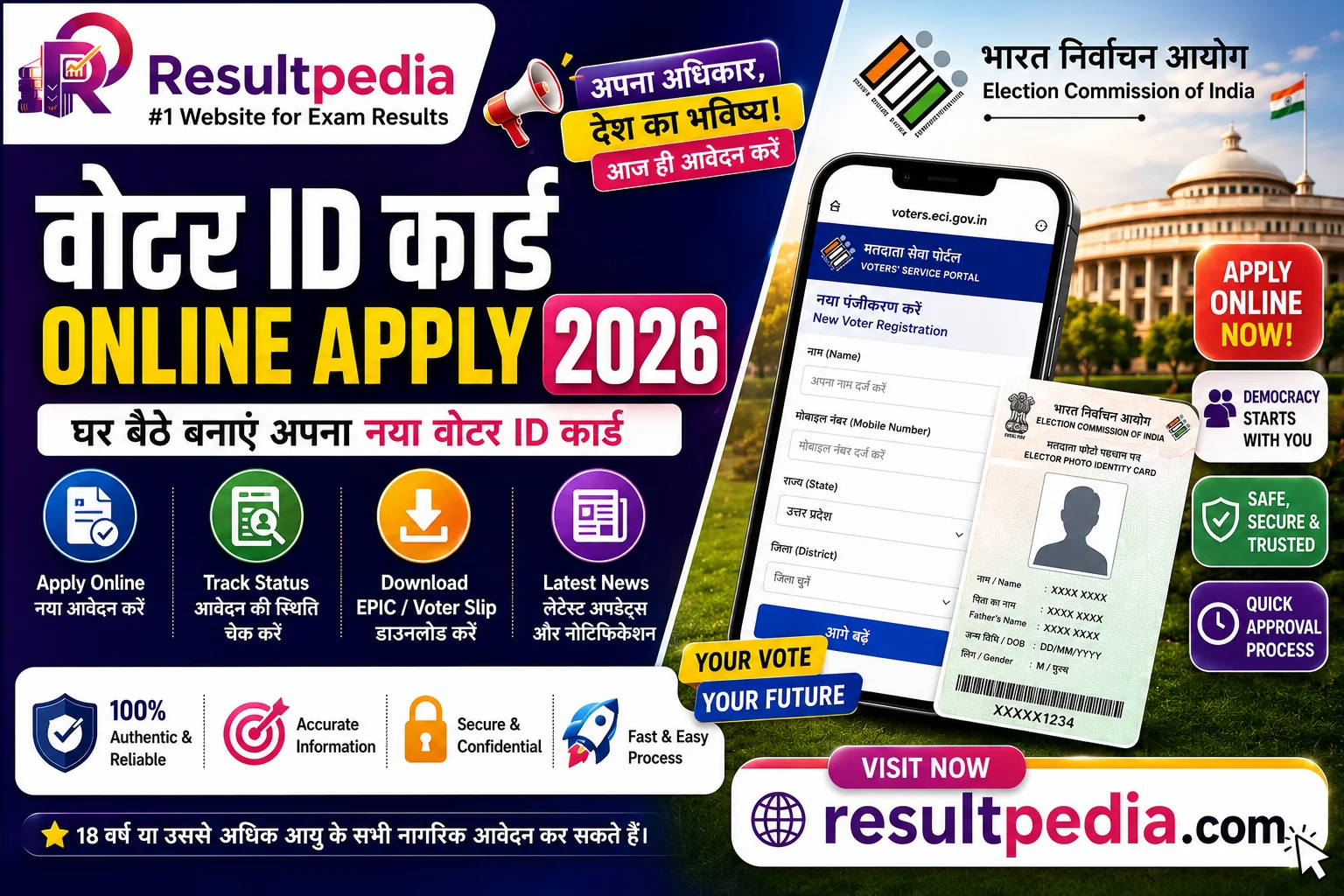 Voter ID Apply Online 2026: New Registration & e-EPIC