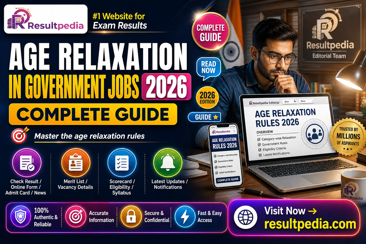 Age Relaxation in Government Jobs 2026: SC, ST, OBC, EWS & PwD Rules — Resultpedia banner