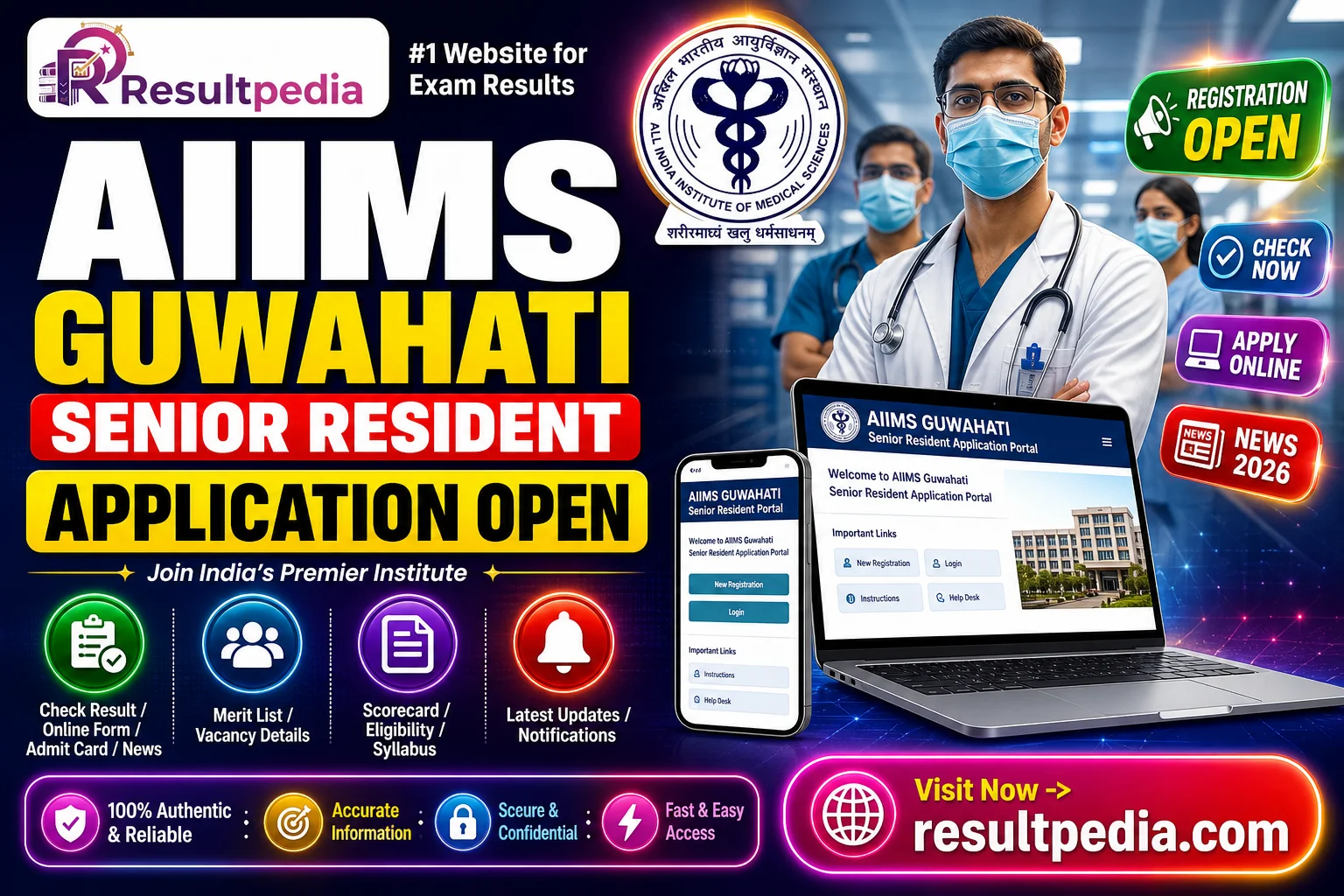AIIMS Guwahati Senior Resident Recruitment 2026 — 129 Posts — Resultpedia banner