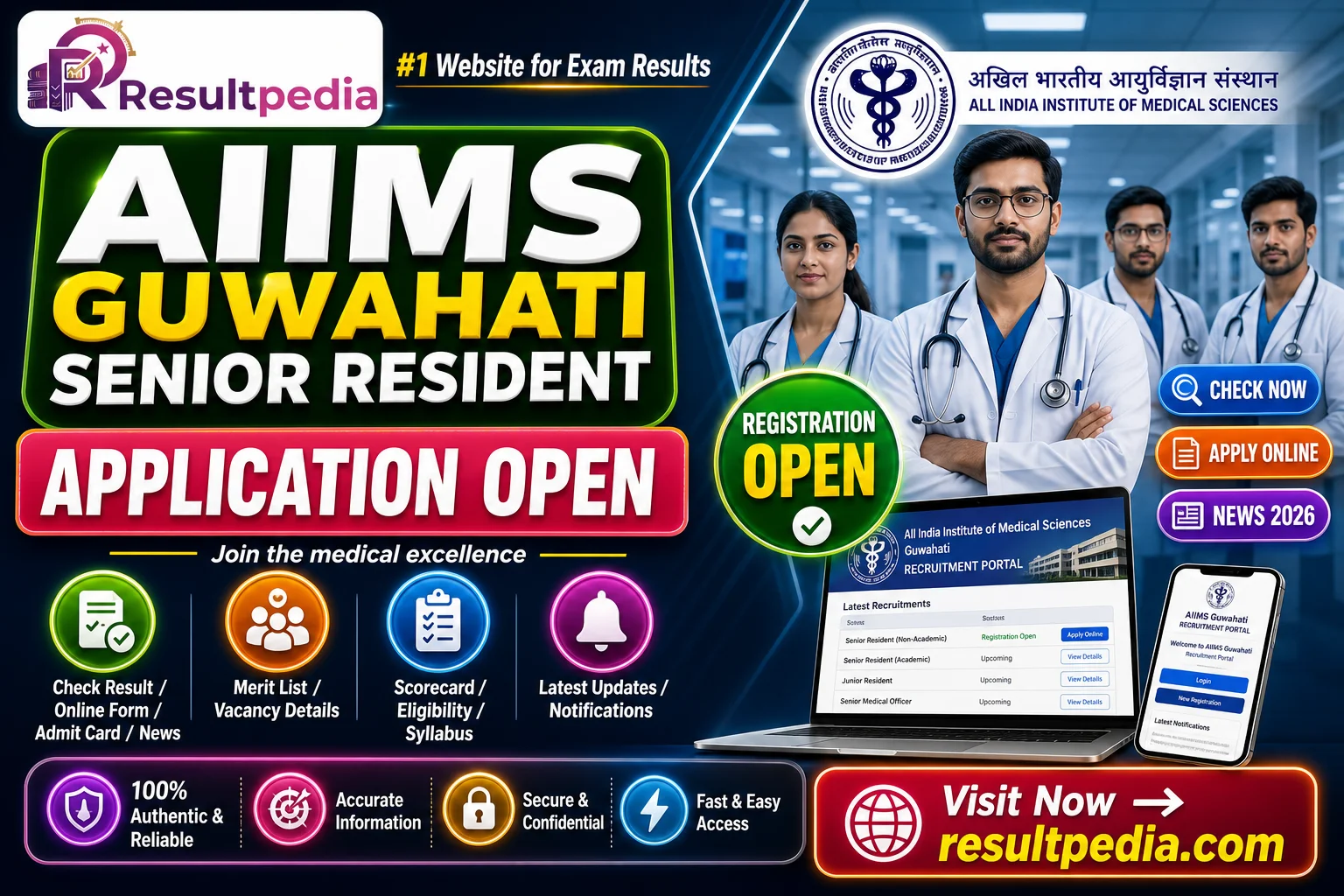 AIIMS Guwahati Senior Resident Recruitment 2026 — 129 Posts — Resultpedia banner