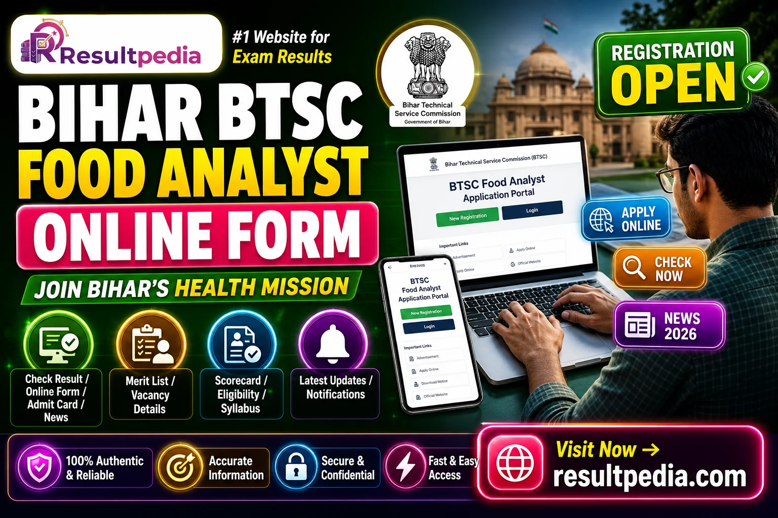 Bihar BTSC Food Analyst 2026: Online Form, Eligibility