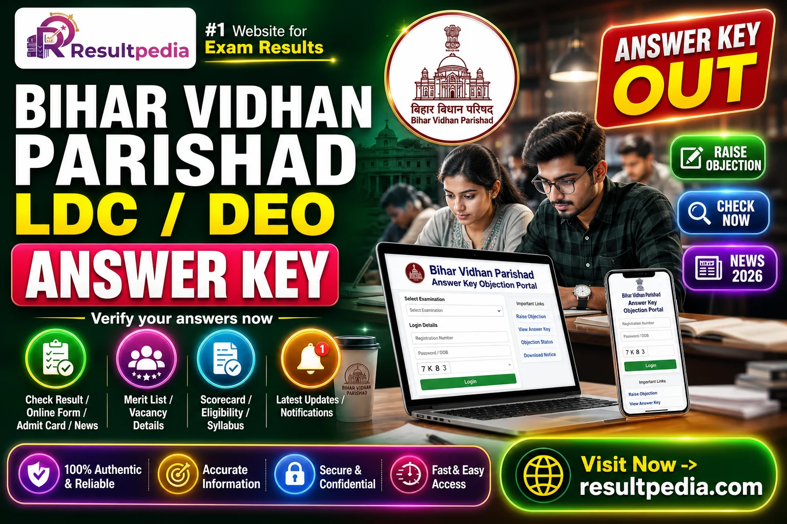 Bihar Vidhan Parishad LDC / DEO Answer Key 2026 Out — Raise Objection by 18 May 6 PM at blcsrecruitment.com