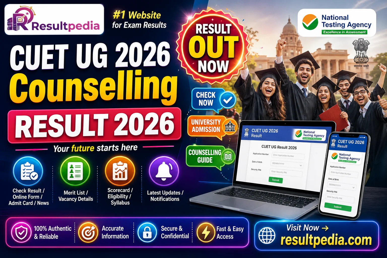 CUET UG 2026 Counselling — DU CSAS & University-Wise Admission Guide — Resultpedia banner