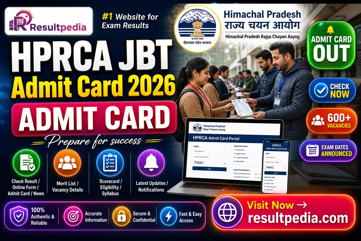 HPRCA JBT Admit Card 2026 Out — Exam 13–15 June, 600 Posts — Resultpedia banner