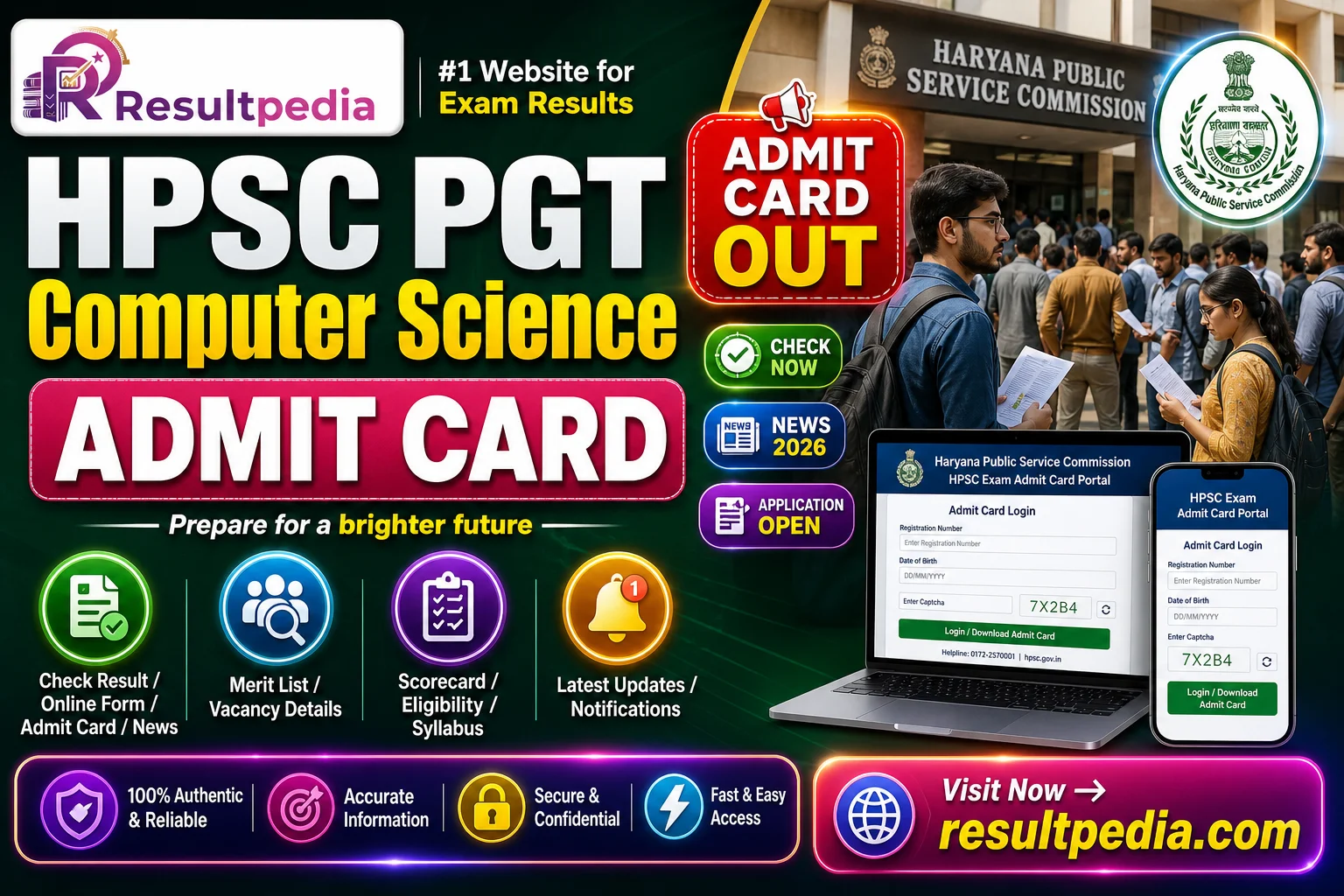 HPSC PGT Computer Science New Exam Date 2026  — Resultpedia banner