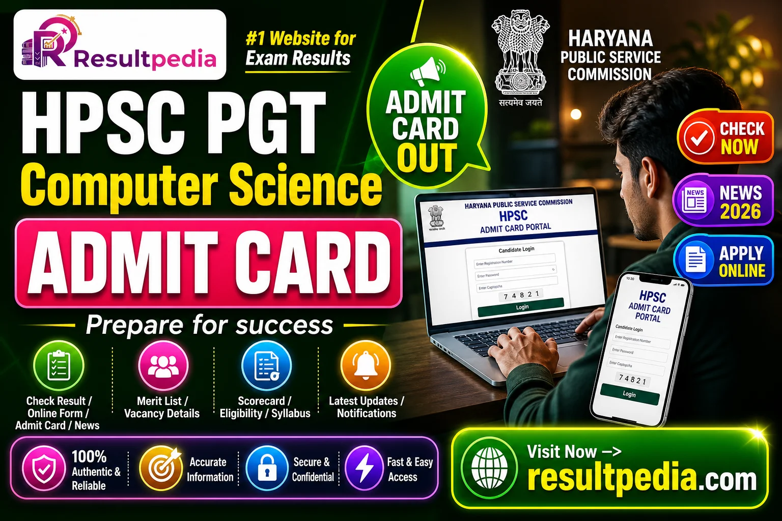 HPSC PGT Computer Science New Exam Date 2026  — Resultpedia banner