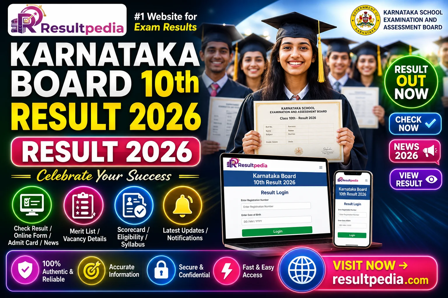 Karnataka Board 10th Result 2026  — Resultpedia banner