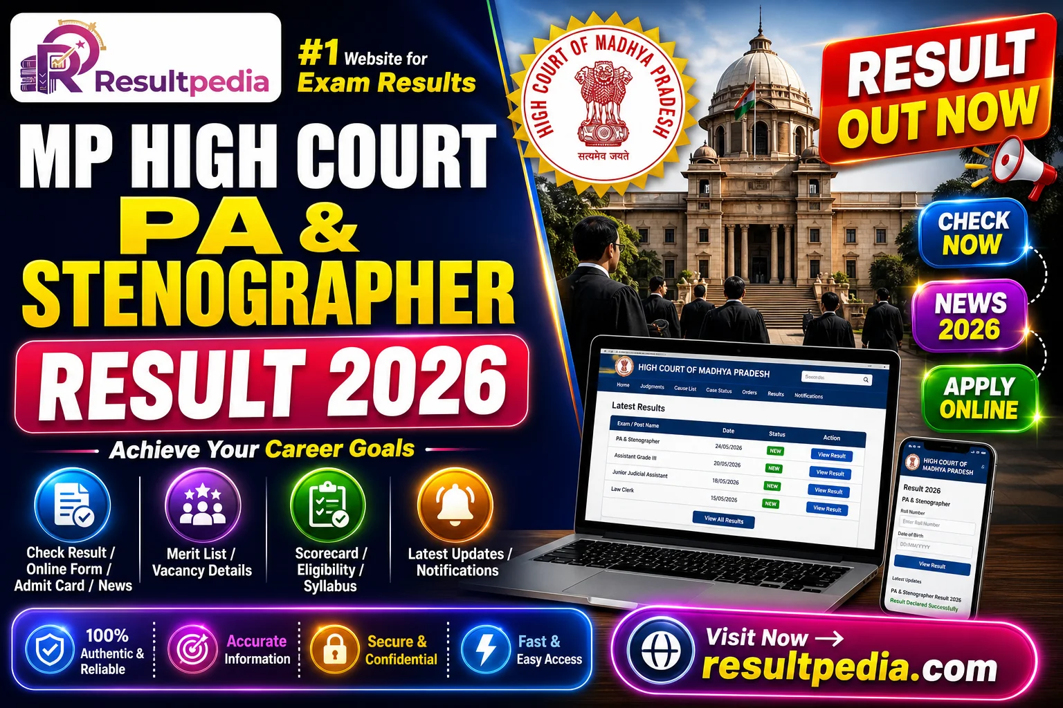 MP High Court PA & Stenographer Skill Test 2026 — Resultpedia banner