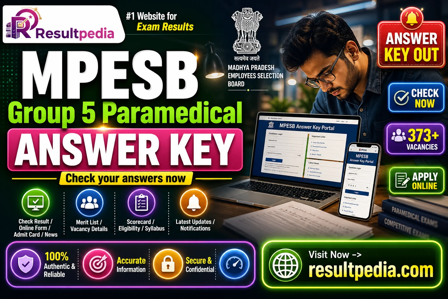 MPESB Group 5 Paramedical Answer Key 2026 Out — 373 Posts at esb.mp.gov.in