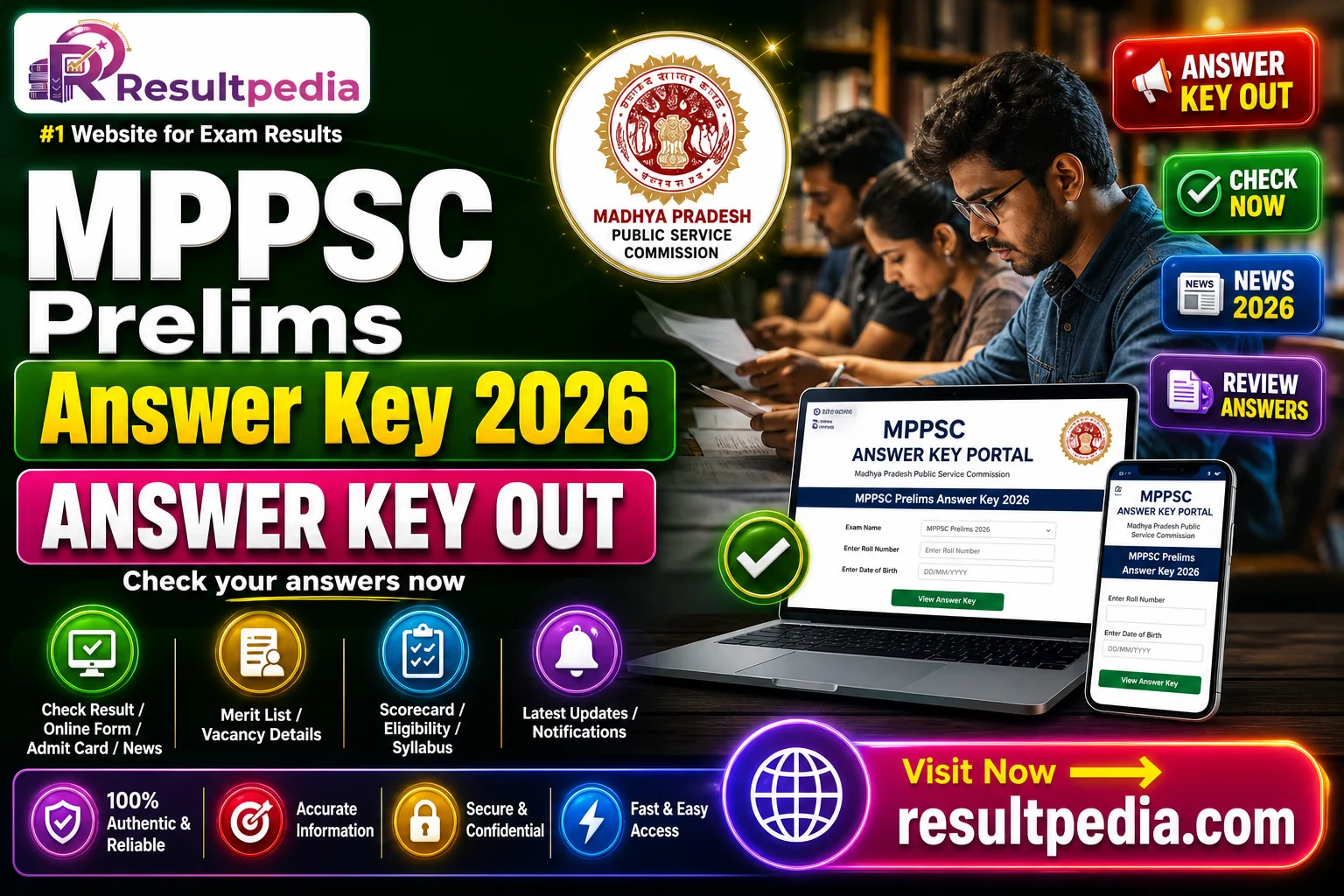 MPPSC Pre Answer Key 2026 Out — State Service + Forest Service Prelims at mppsc.mp.gov.in