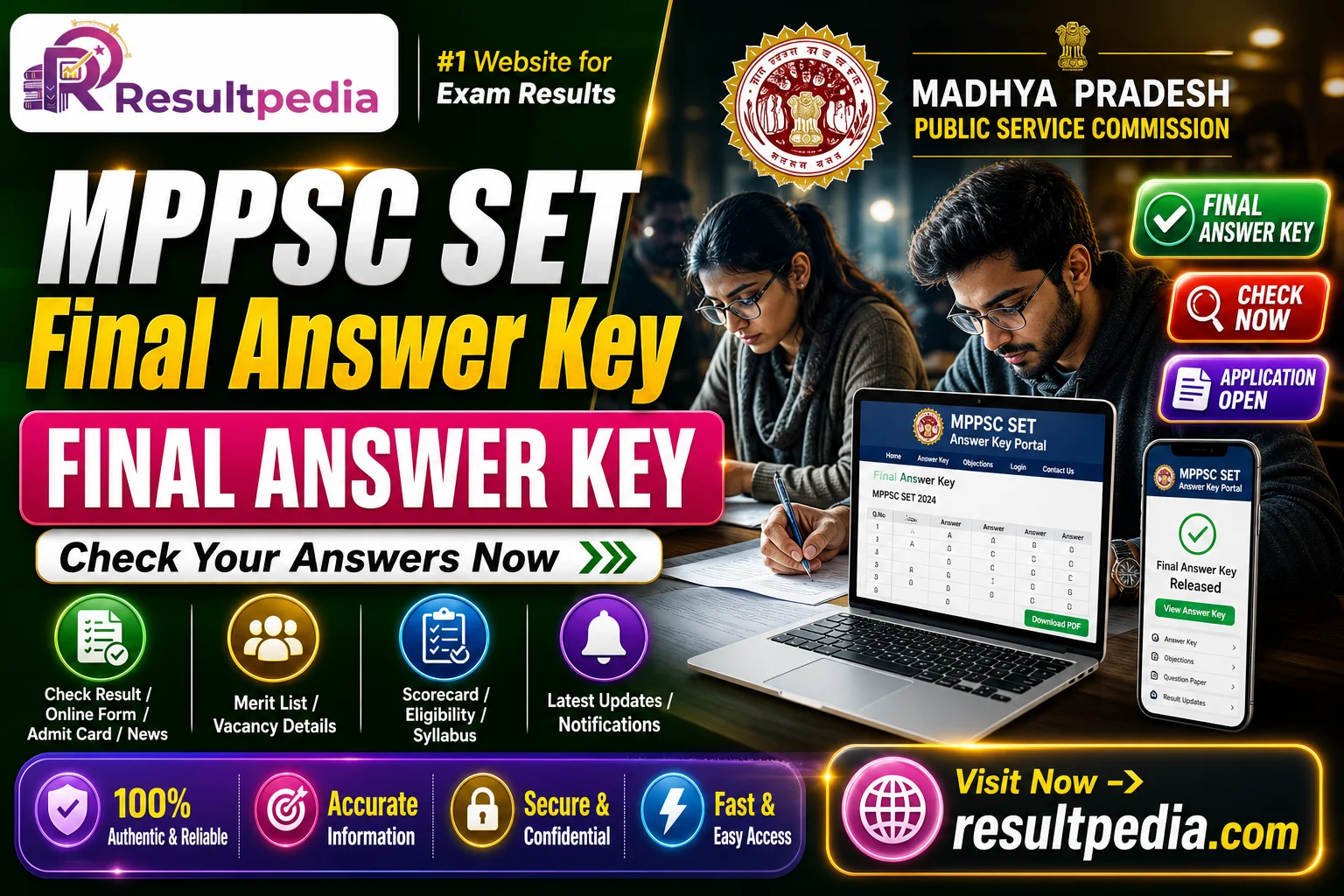 MPPSC SET Final Answer Key 2026  — Resultpedia banner
