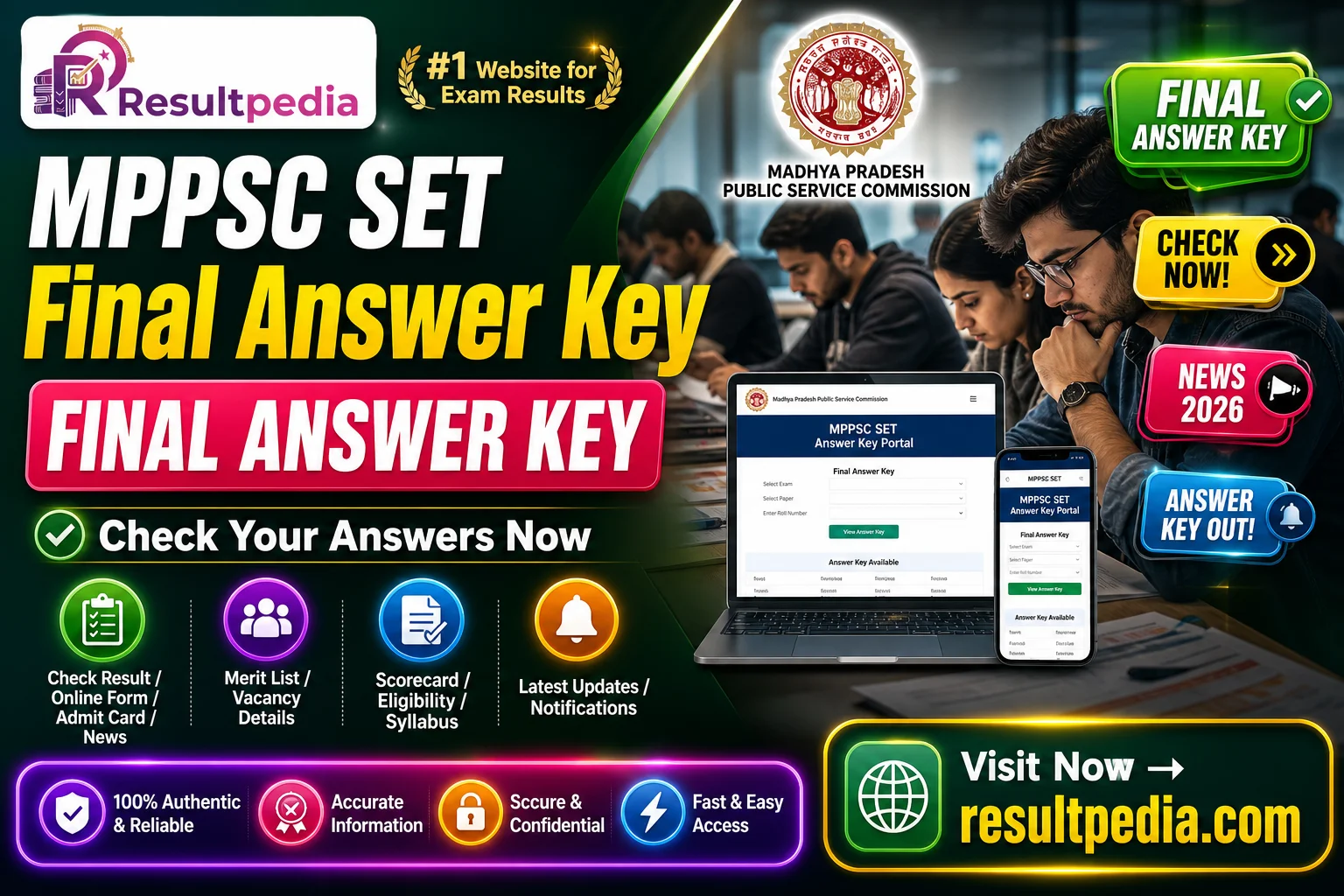MPPSC SET Final Answer Key 2026  — Resultpedia banner